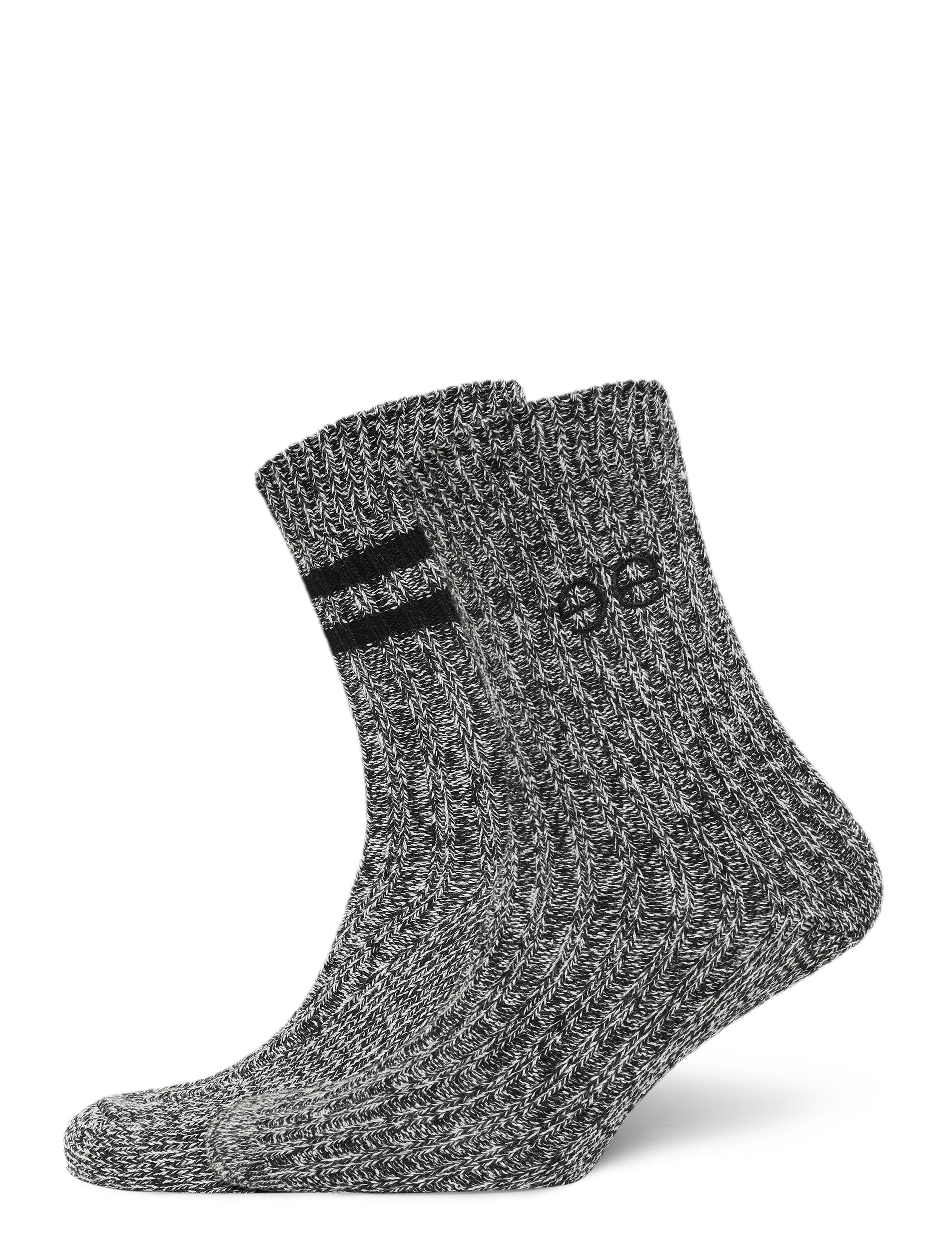 Esme Studios ESZuko Socks 2-pack - Crew-socken - BLACK MÉLANGE / grey
