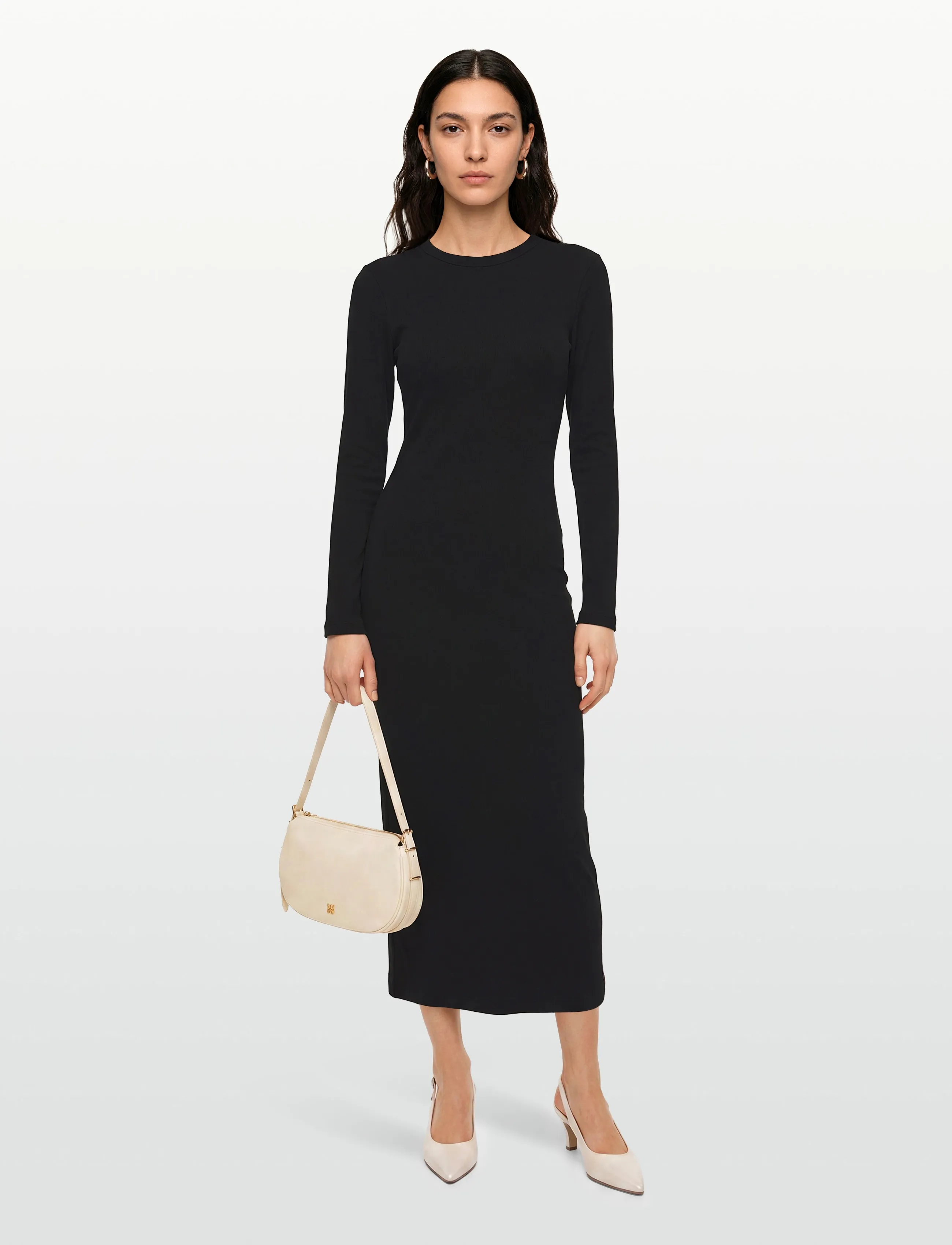 Esme Studios - ESBlossom LS Dress GOTS - bodycon dresses - black - 0