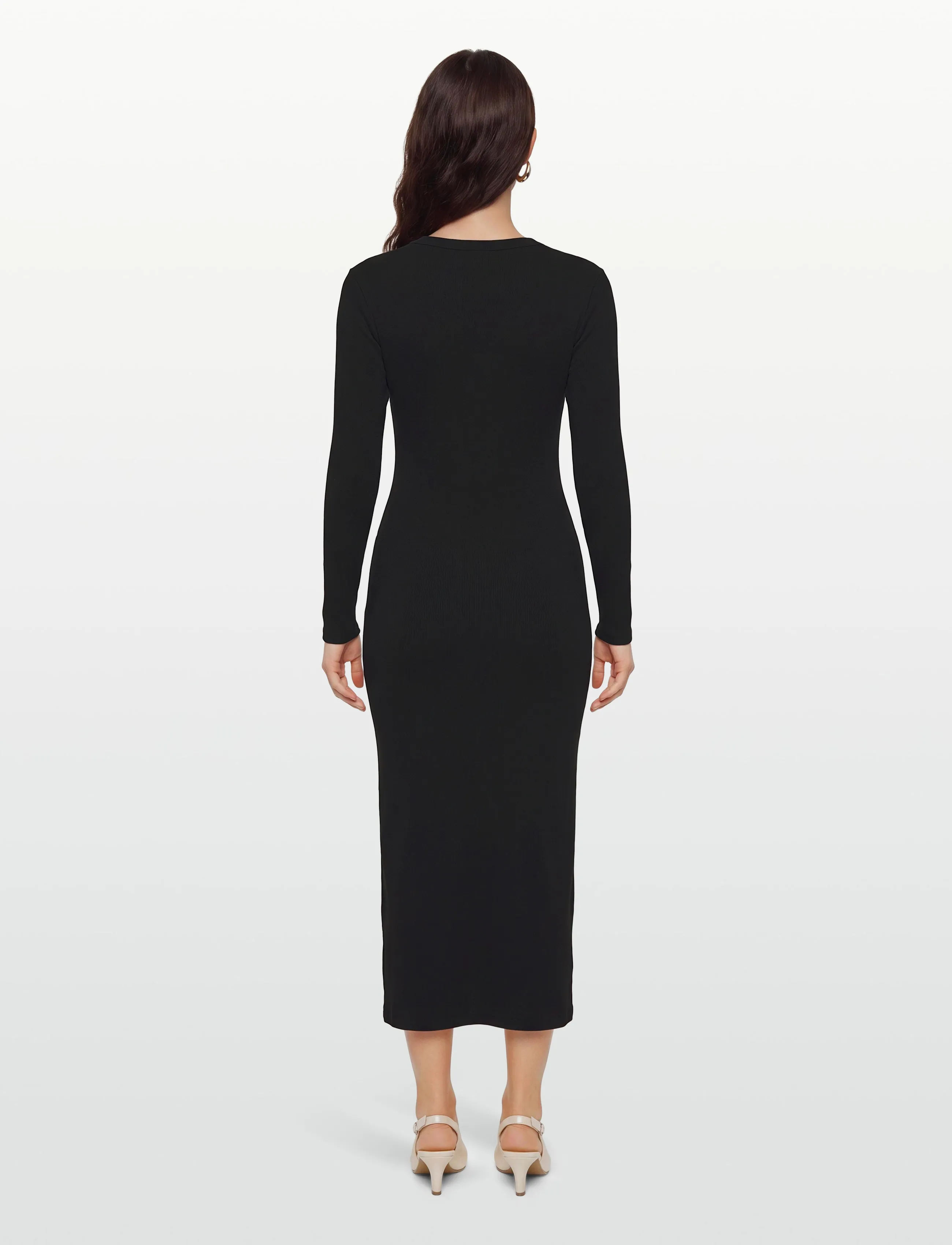 Esme Studios - ESBlossom LS Dress GOTS - bodycon dresses - black - 4