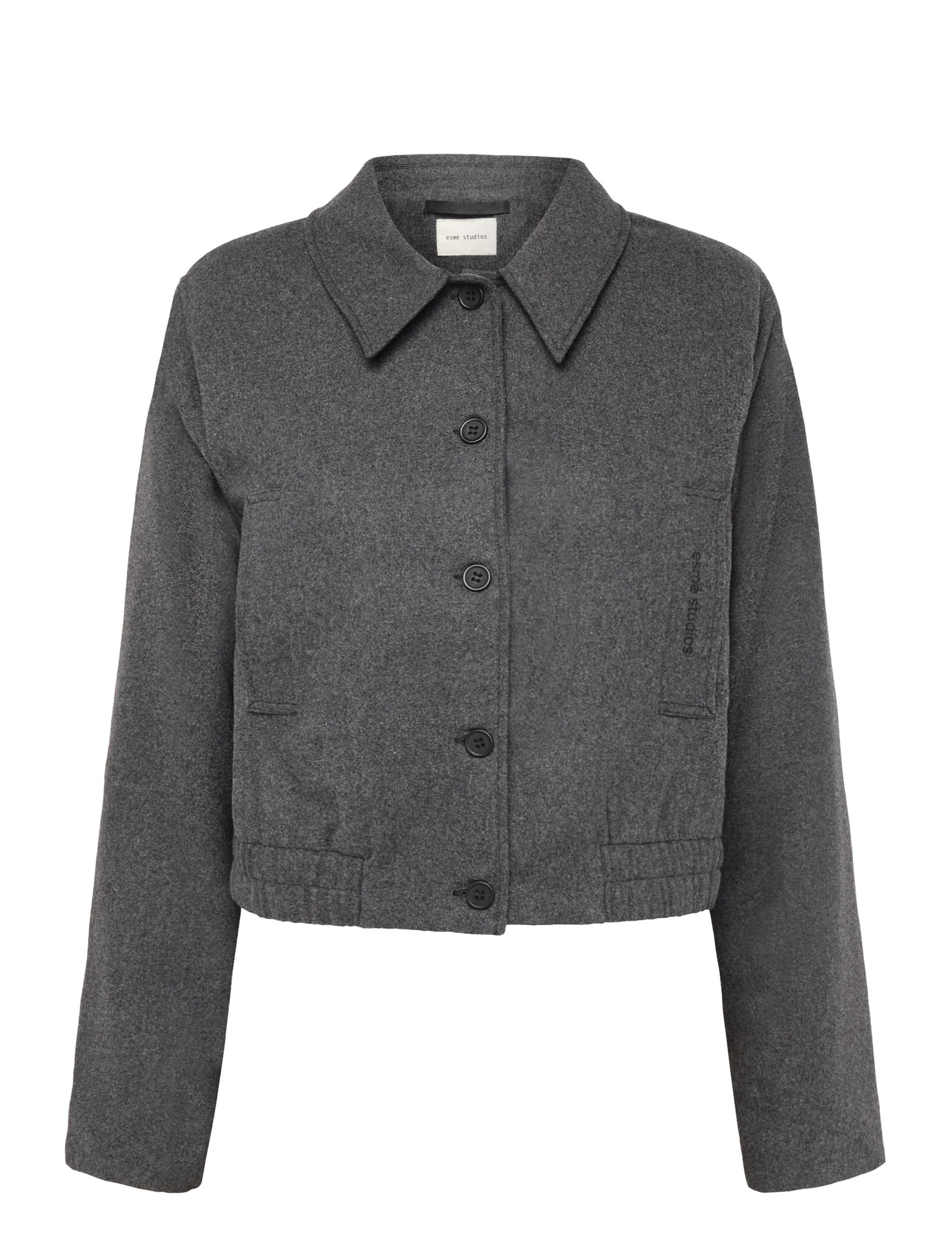 Esme Studios ESBalmi Short Wool Jacket GRS - Jakker - GRAY MELANGE / grey