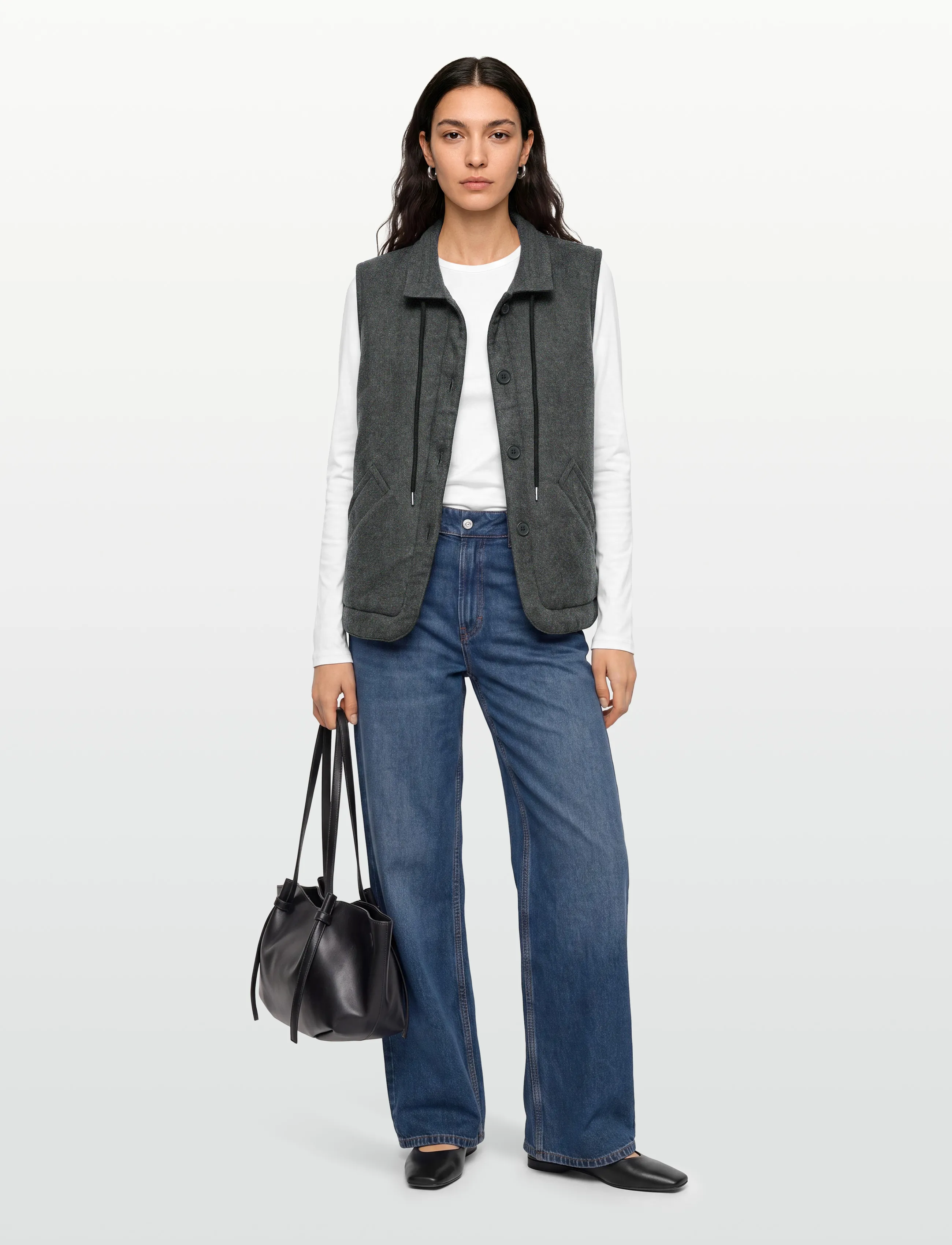 Esme Studios - ESBalmi Wool Vest GRS - autumn clothing - gray melange - 0