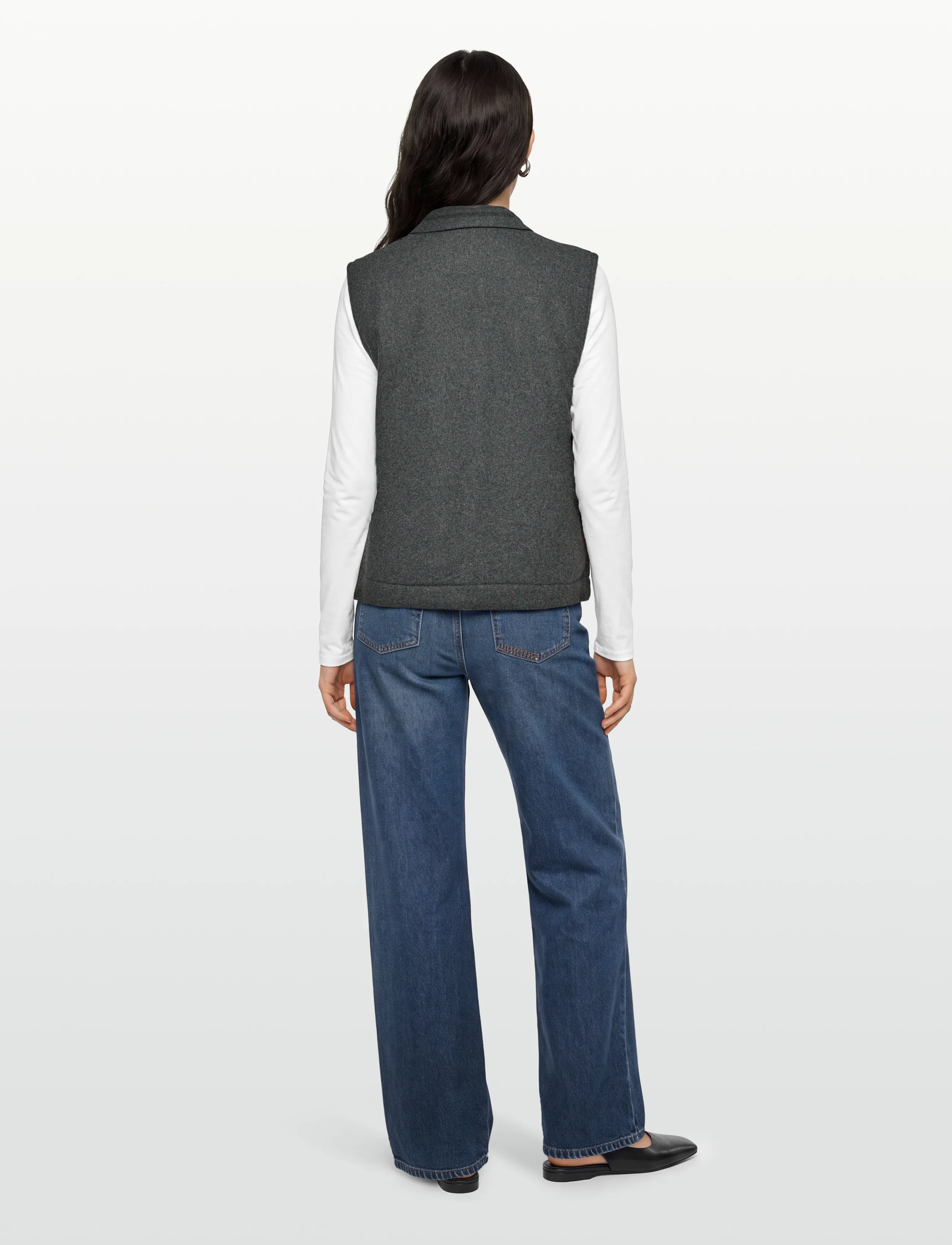 Esme Studios - ESBalmi Wool Vest GRS - autumn clothing - gray melange - 4