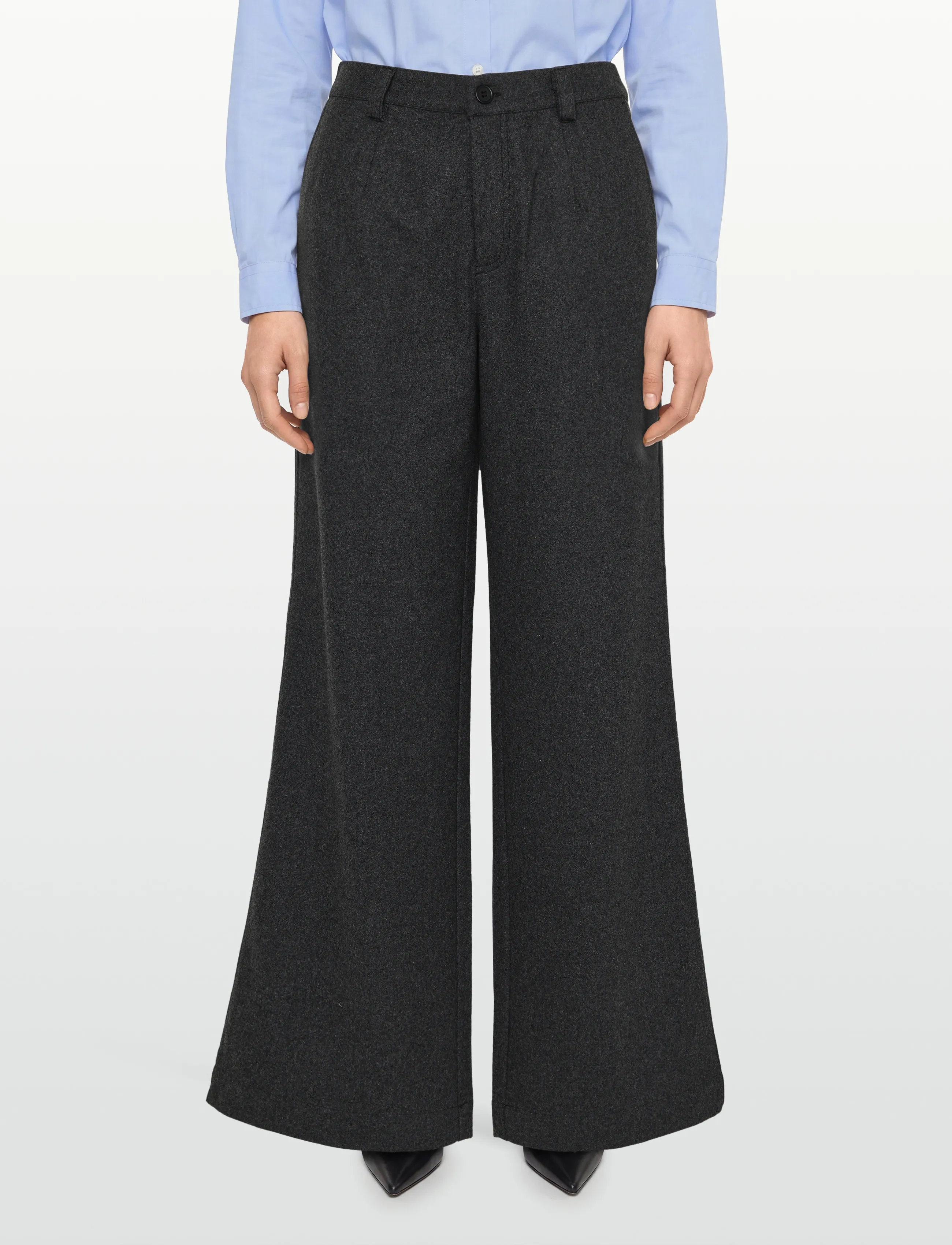 Esme Studios - ESBalmi Wool Pants GRS - festtøj til outletpriser - gray melange - 3