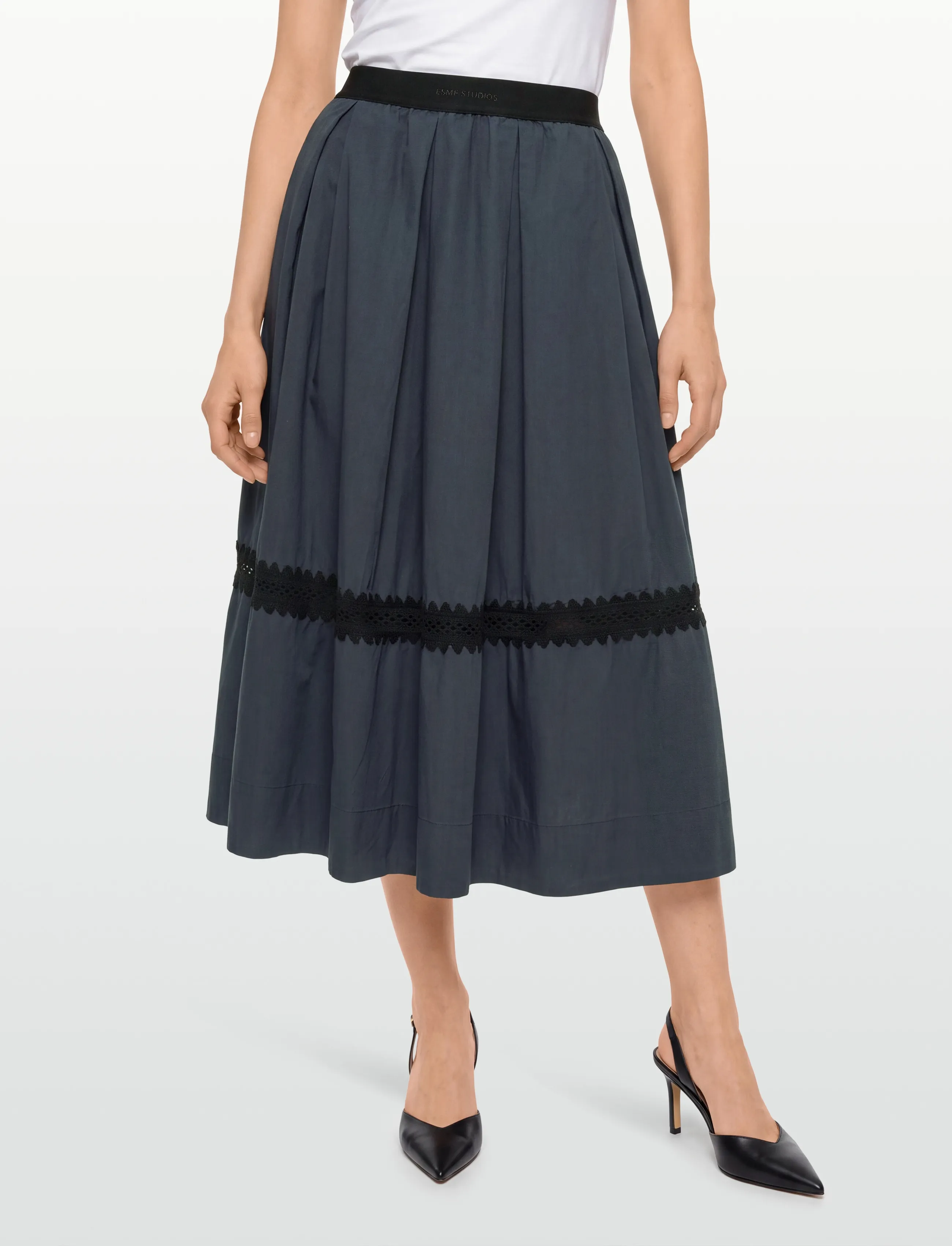 Esme Studios - ESMalula Skirt - midiseelikud - blue nights - 3