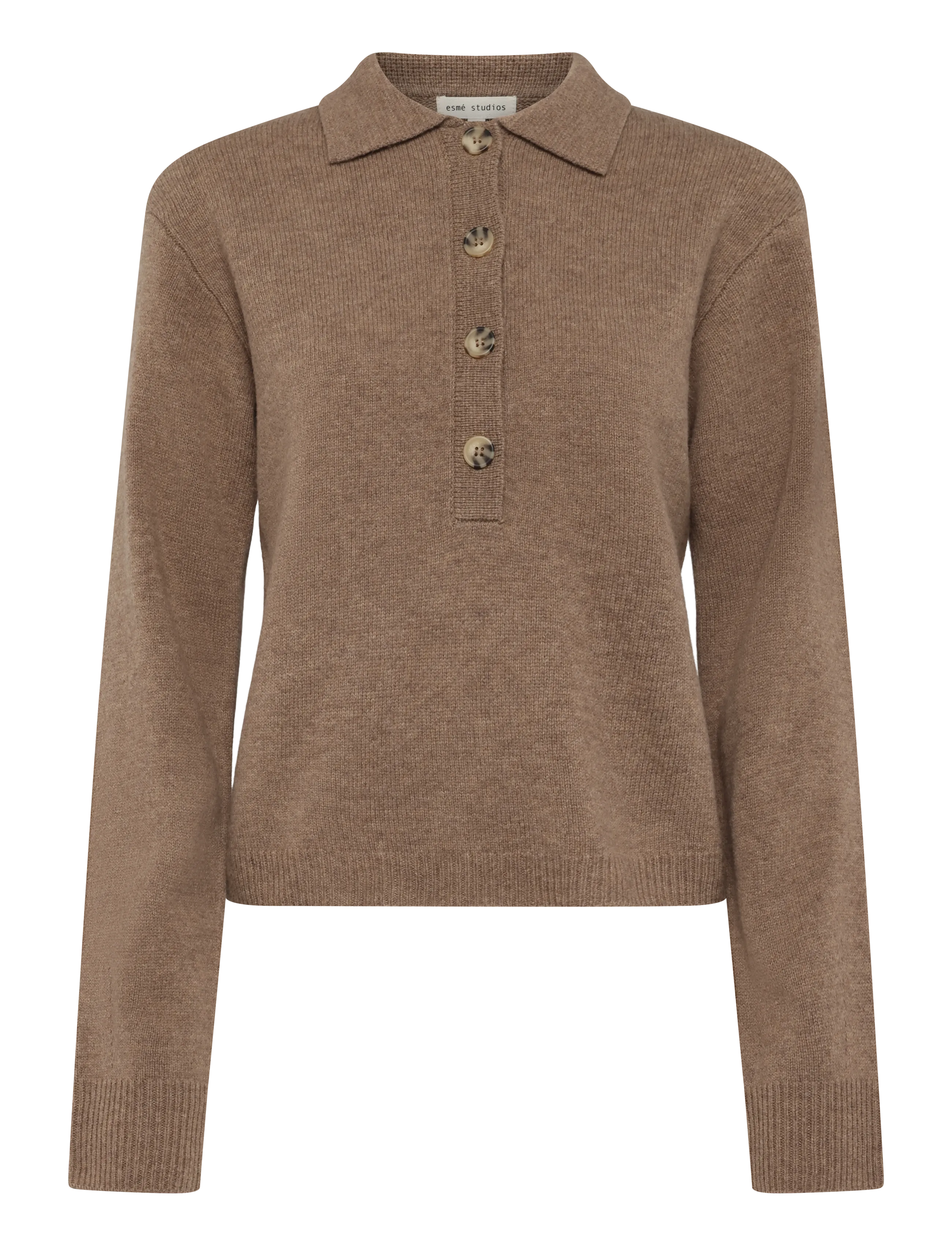 ESME STUDIOS Esjutta Knit Polo Braun - XS - Damen