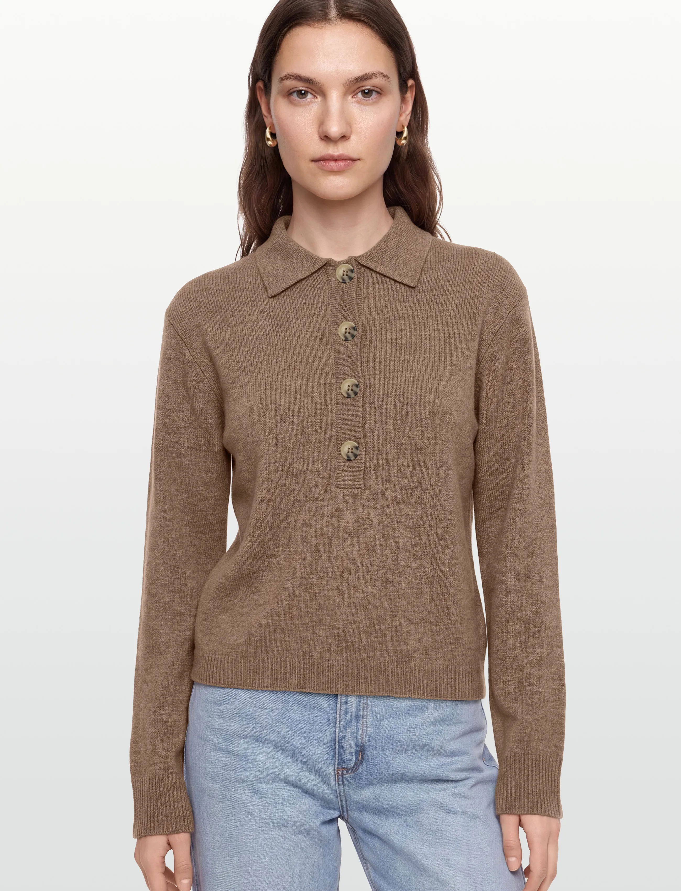 Esme Studios - ESJutta Knit Polo - poloer - brown - 3