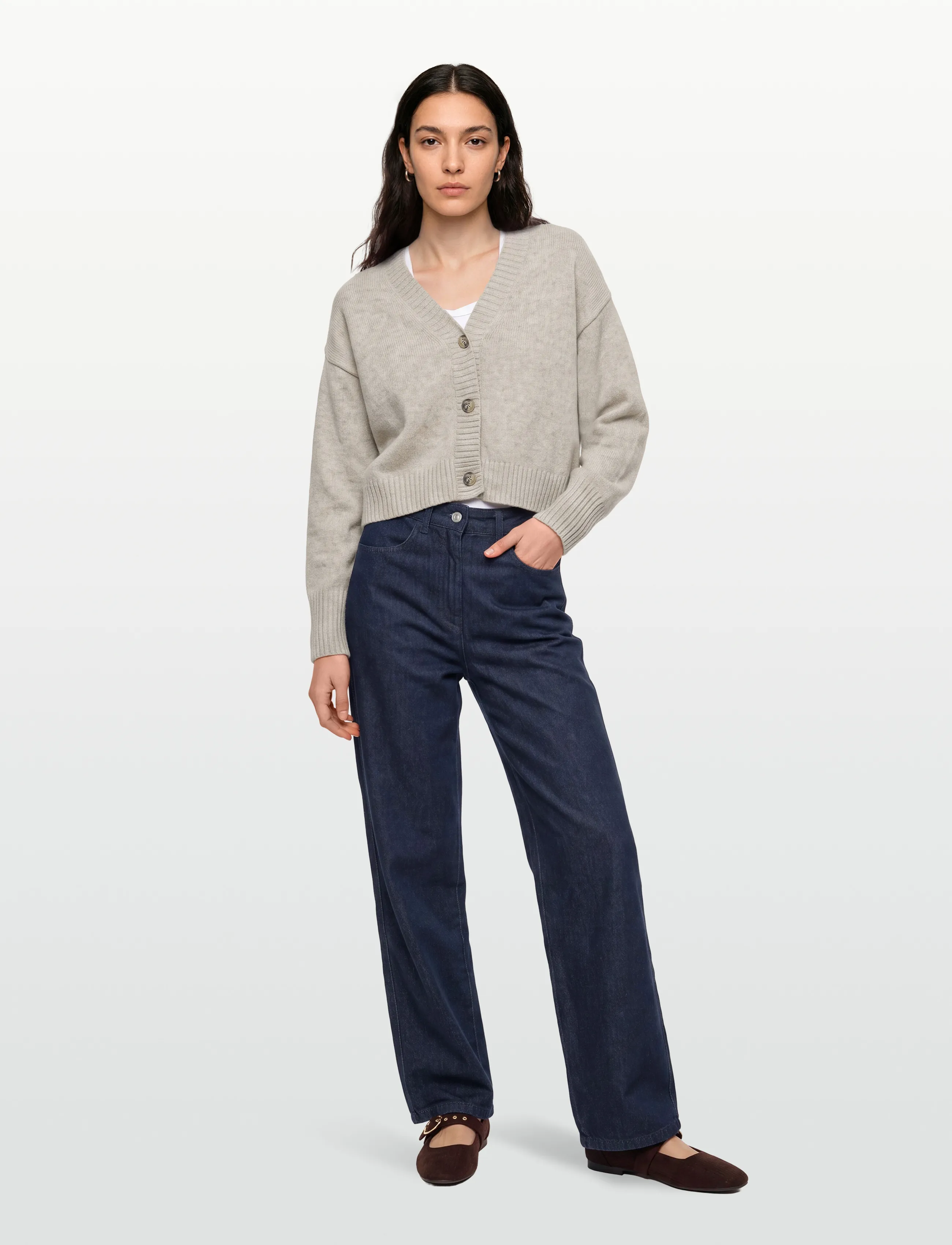 Esme Studios - ESElida Knit Cardigan GOTS - cardigans - sand melange - 0