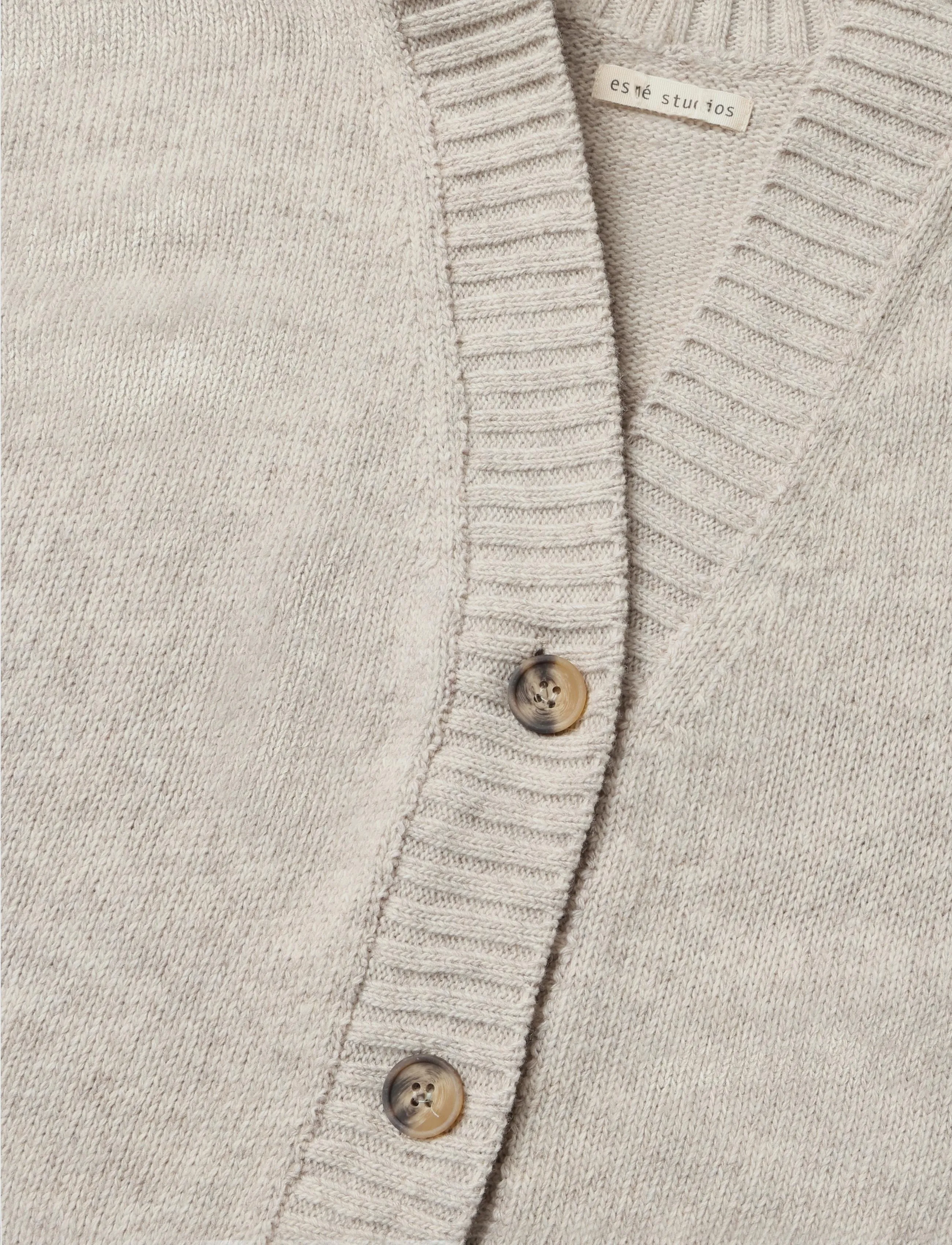 Esme Studios - ESElida Knit Cardigan GOTS - kardiganid - sand melange - 2