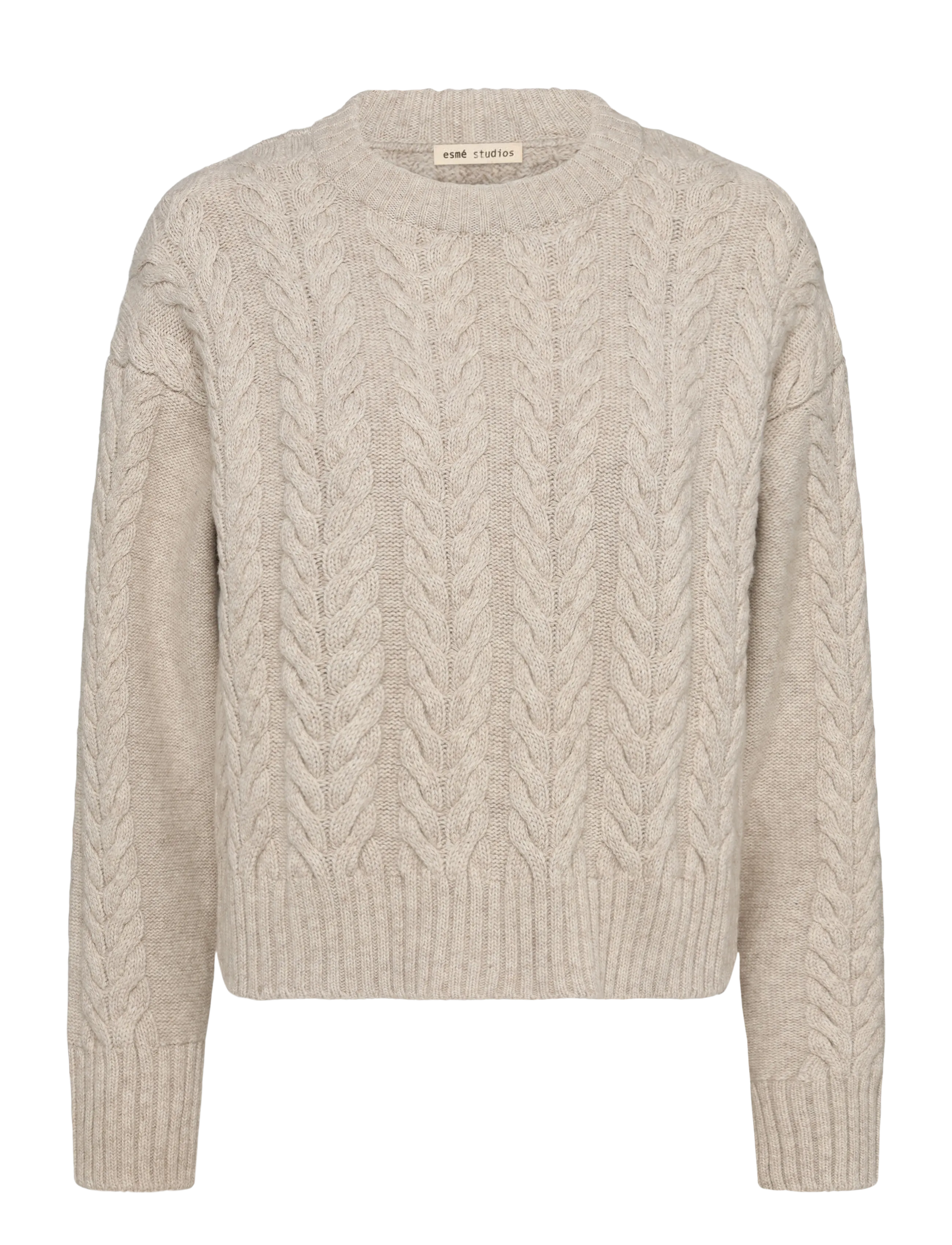 Esme Studios ESElida O-neck Knit GOTS - Kläder - SAND MELANGE / beige