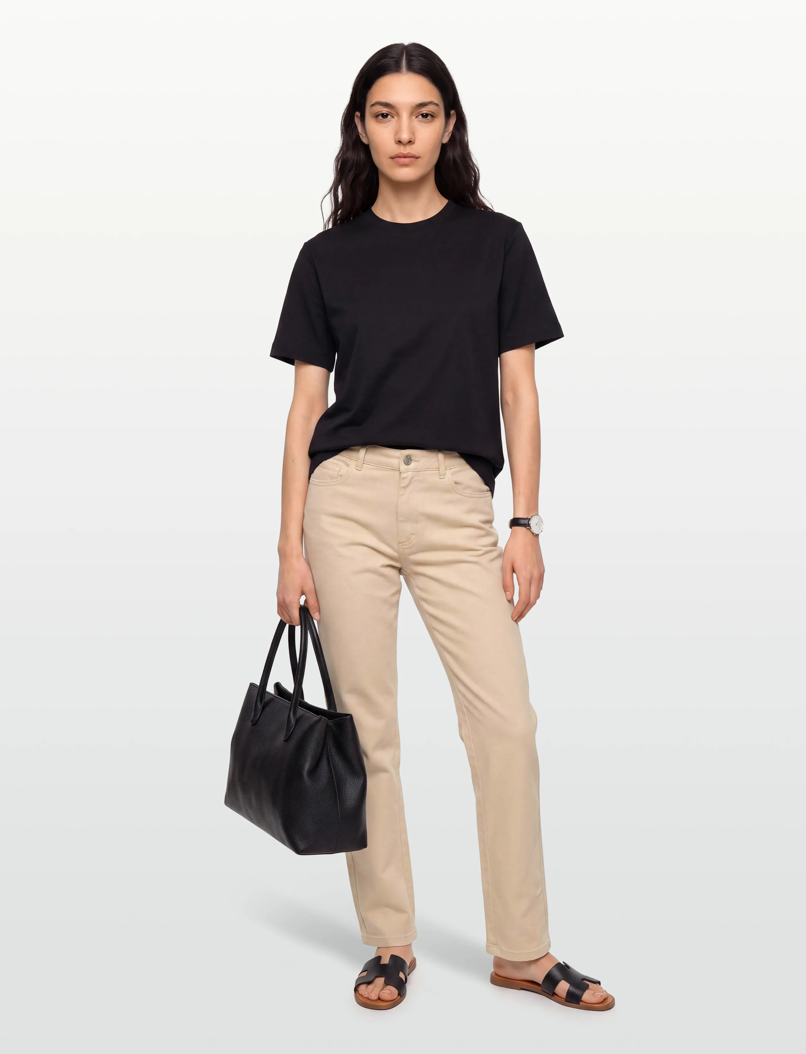 Esme Studios ESOlivo Pants - Chinos - SHEER BLISS / beige