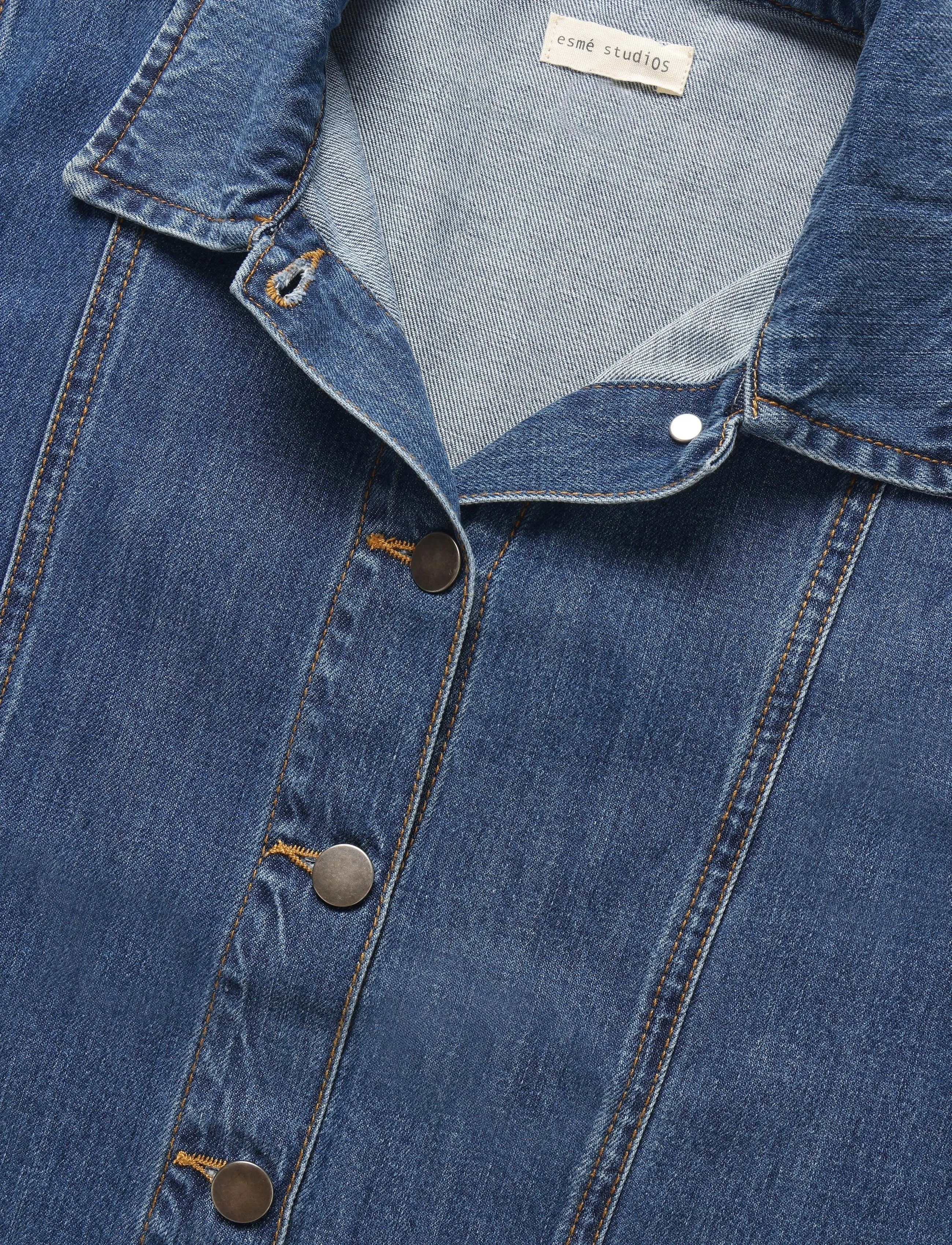 Esme Studios - ESNicole Denim Shirt Jacket - outerwear - blue denim - 2