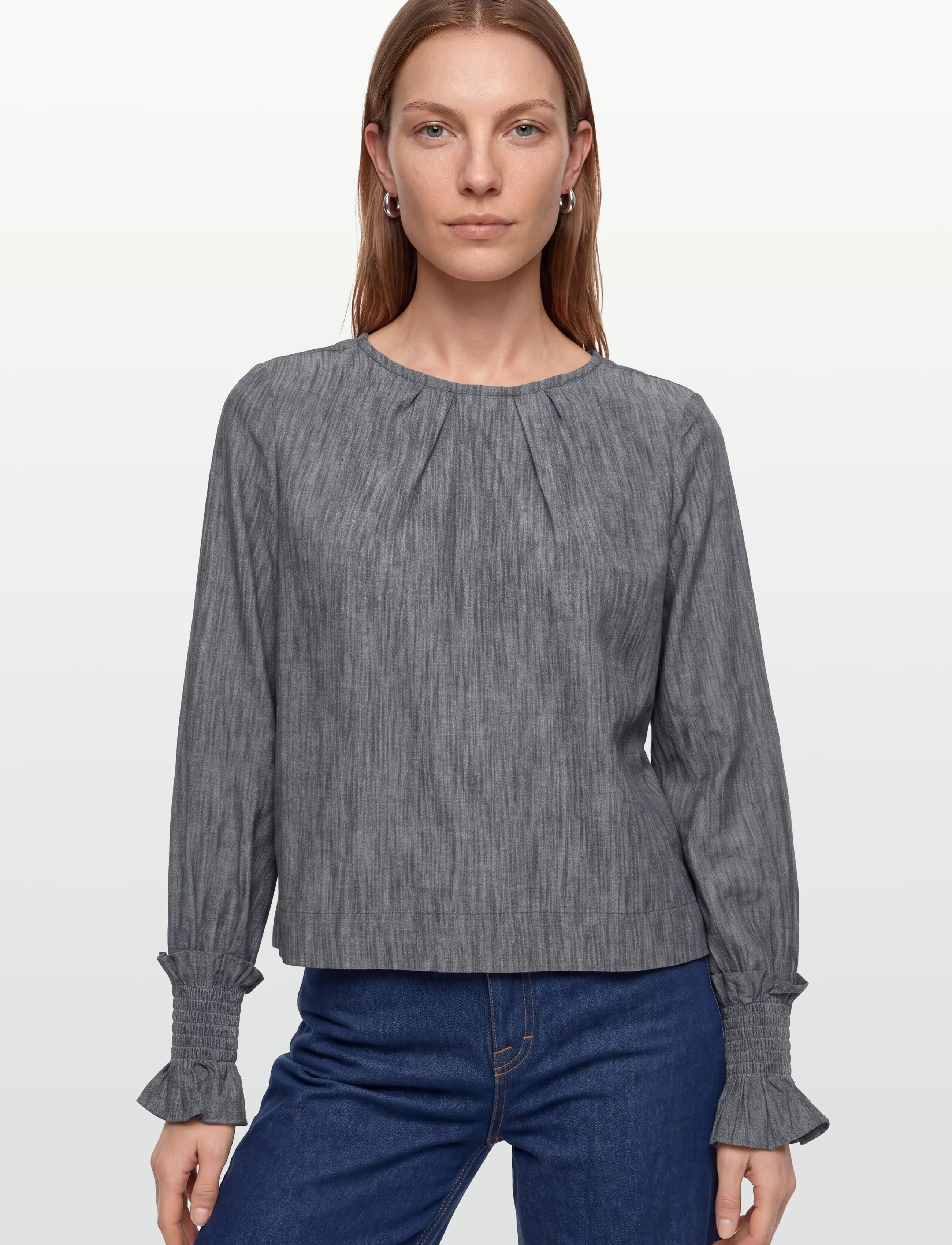 Esme Studios - ESSolari Blouse GOTS - long-sleeved blouses - blue nights - 3