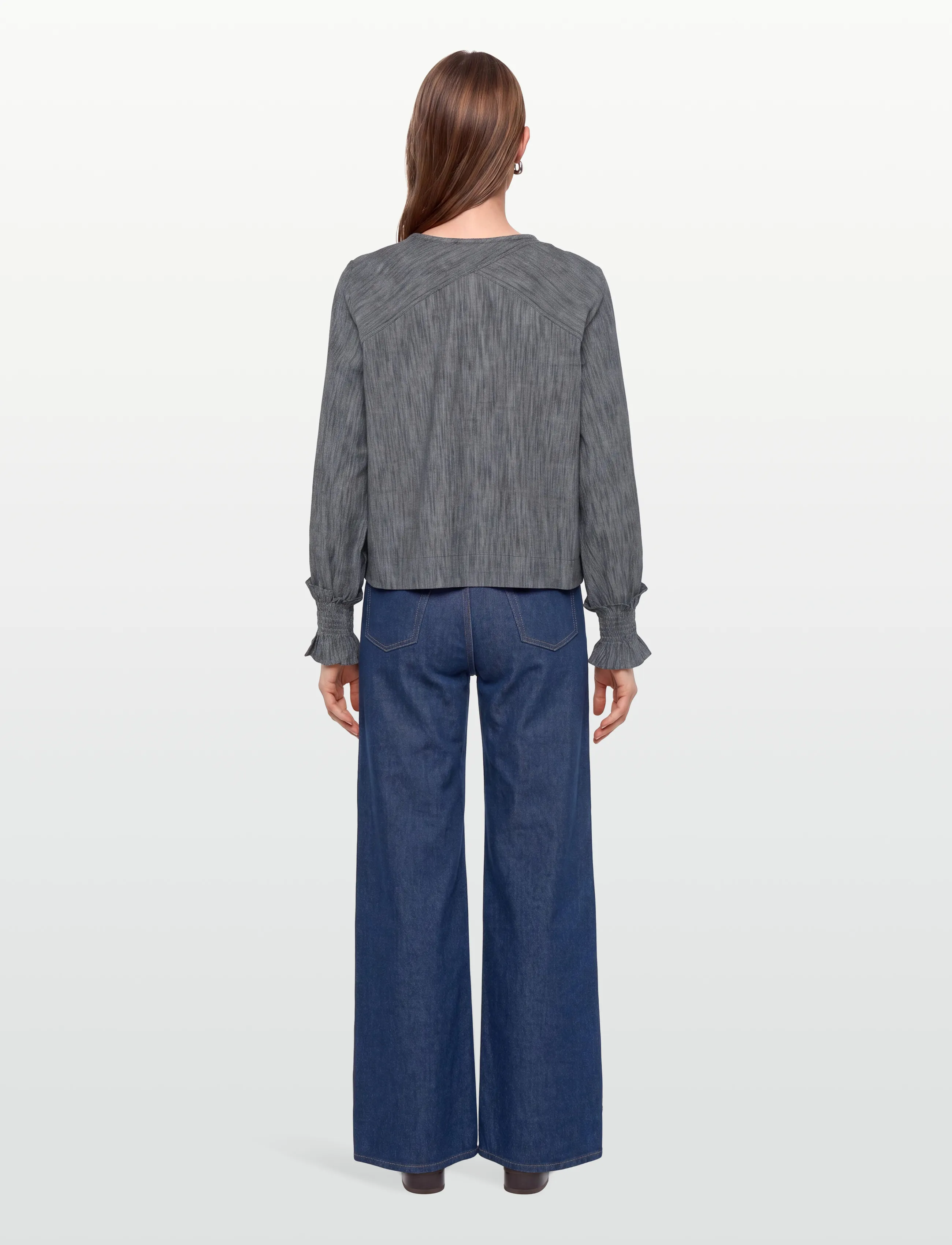 Esme Studios - ESSolari Blouse GOTS - long-sleeved blouses - blue nights - 4
