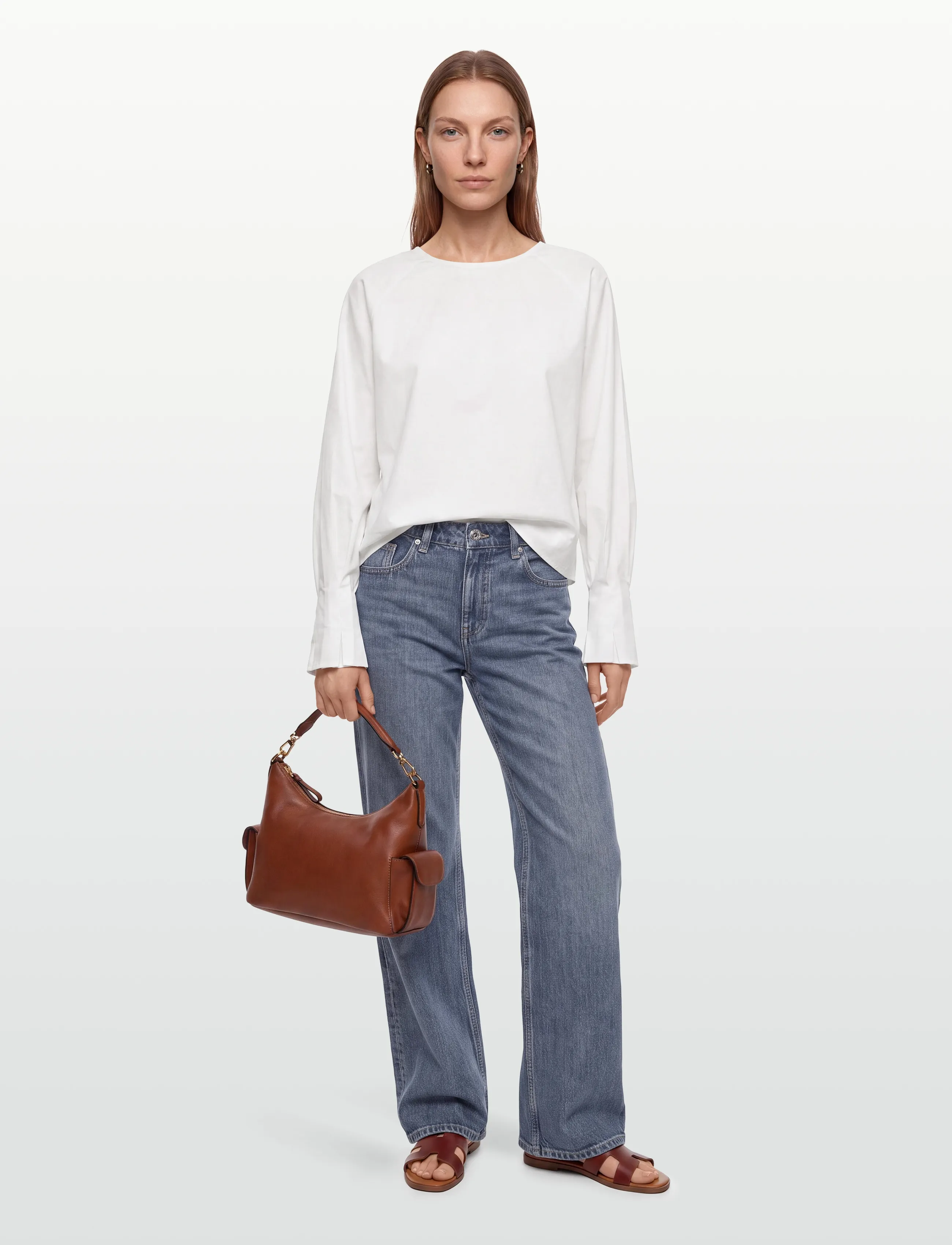 Esme Studios - ESRusso LS Blouse - langermede bluser - white - 0