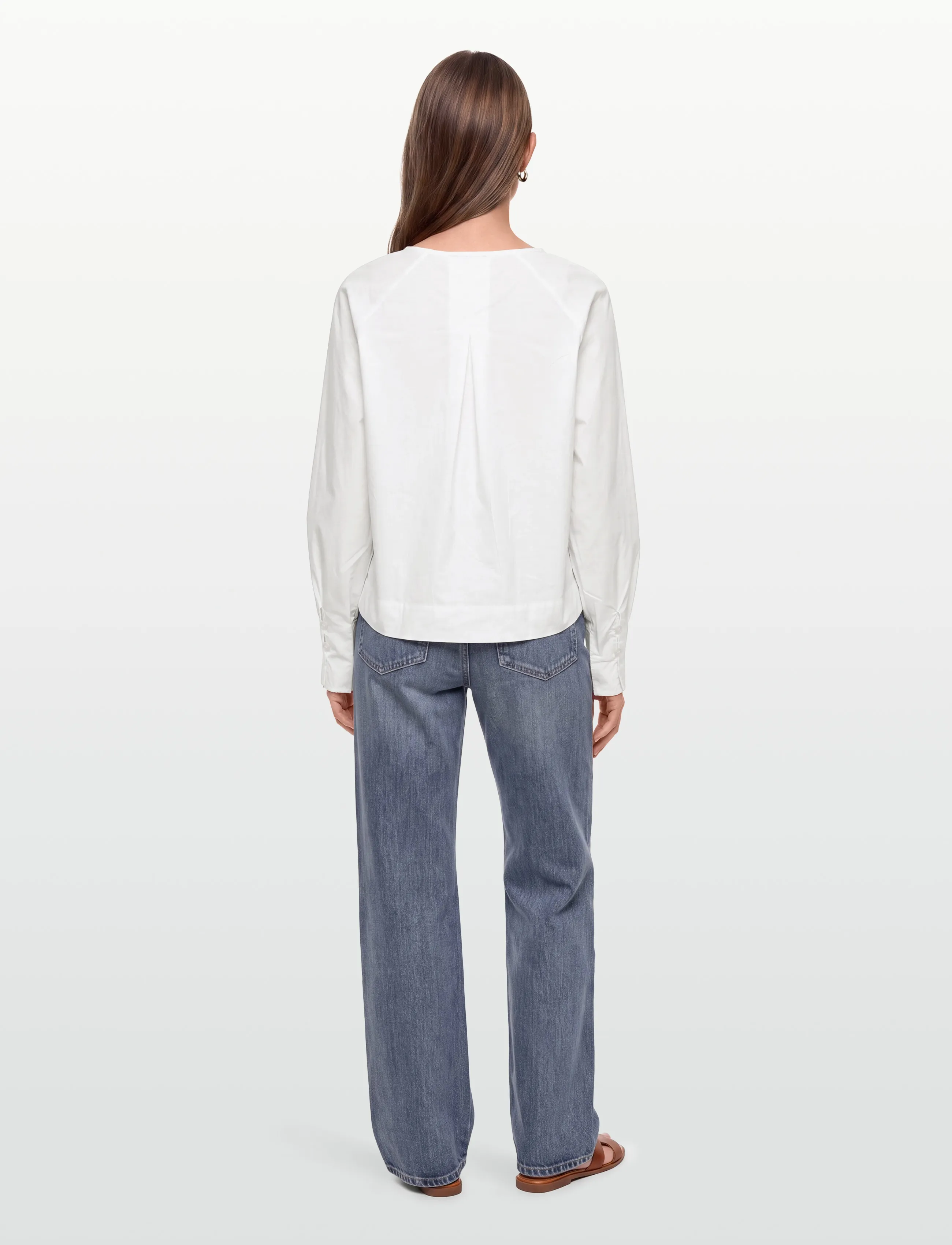 Esme Studios - ESRusso LS Blouse - langermede bluser - white - 4