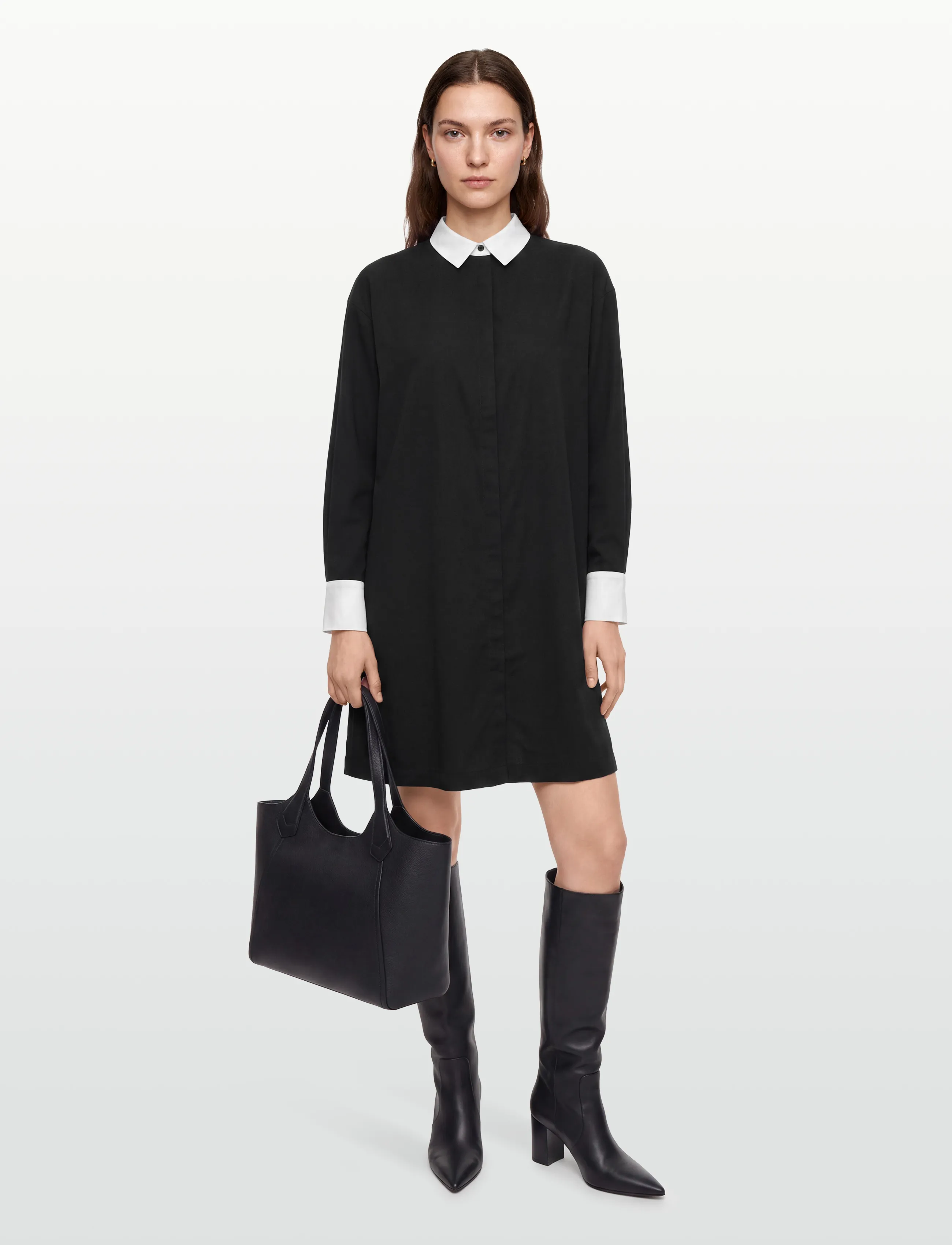 Esme Studios ESRusso Shirt Dress - Paitamekot - BLACK / black