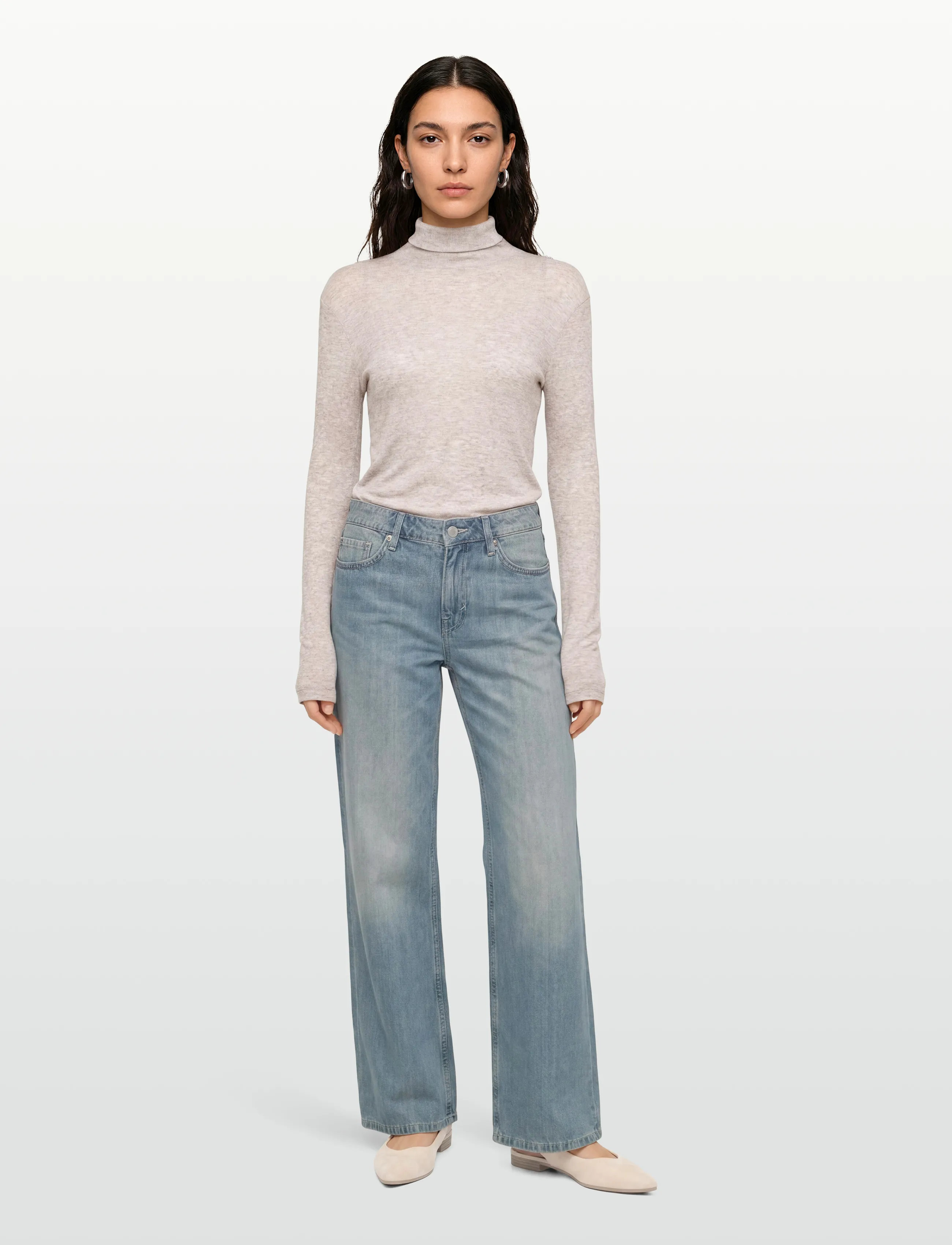 Esme Studios - ESEllia Roll Neck Top - polotröjor - brownie mÉlange - 0