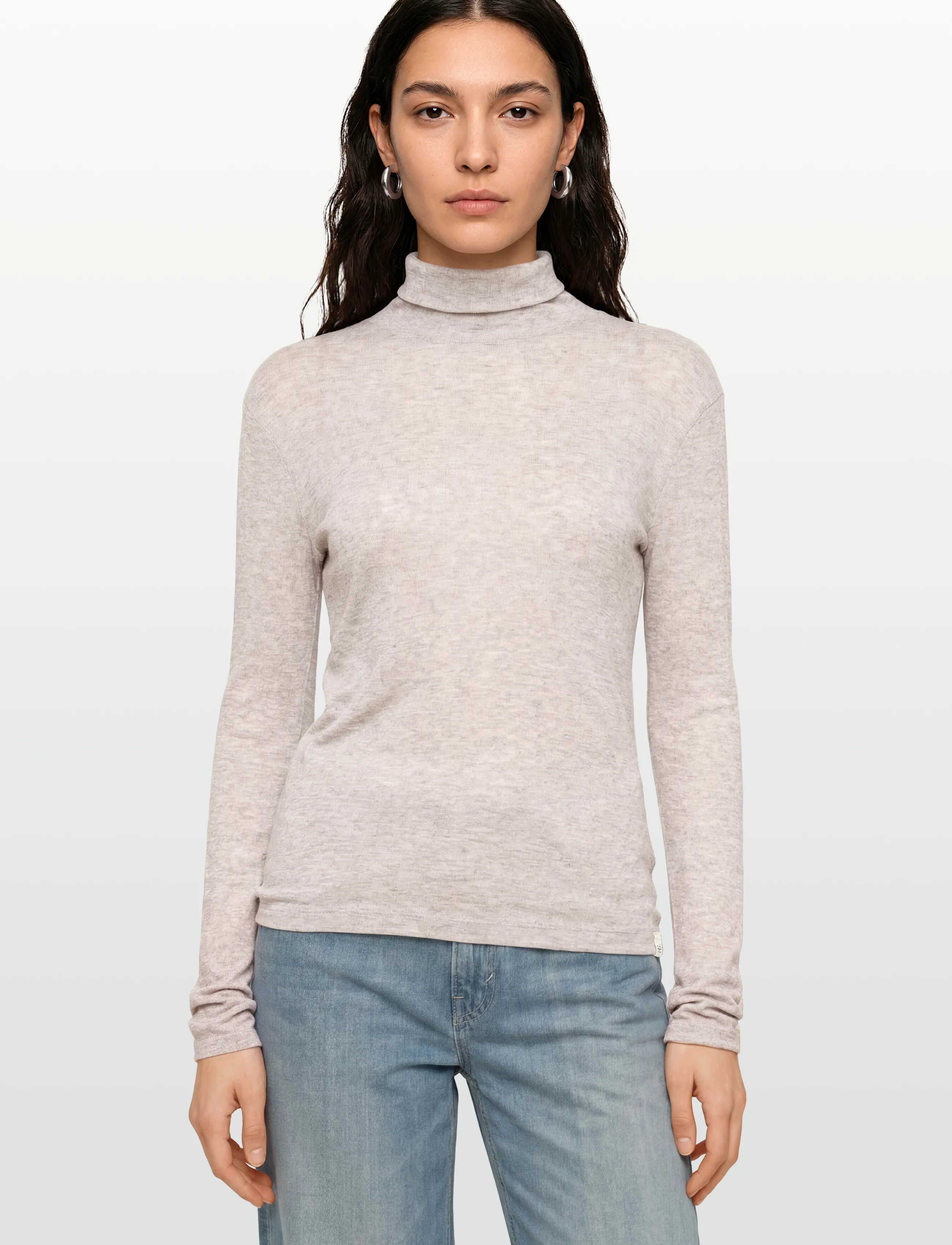 Esme Studios - ESEllia Roll Neck Top - polotröjor - brownie mÉlange - 3
