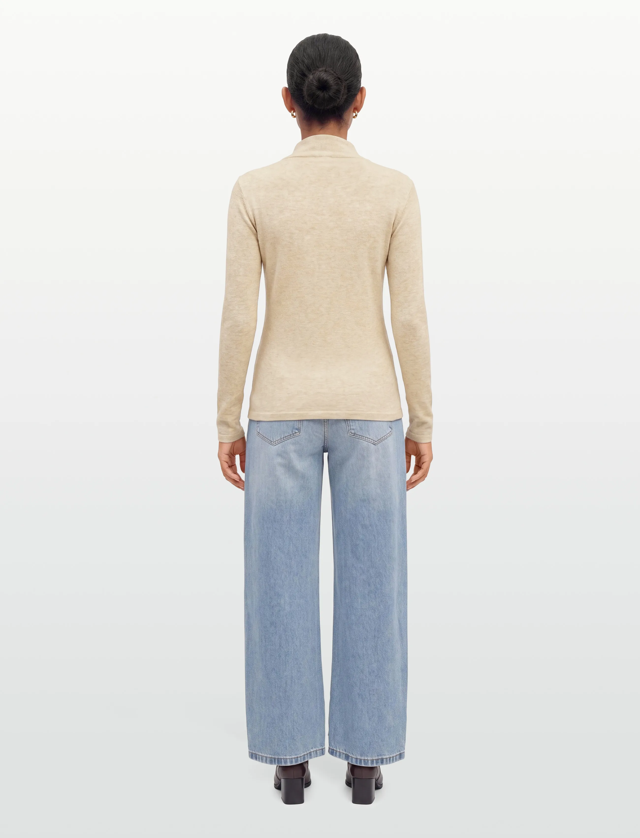 Esme Studios - ESEllia Roll Neck Top - rollkragenpullover - wood ash mÉlange - 4