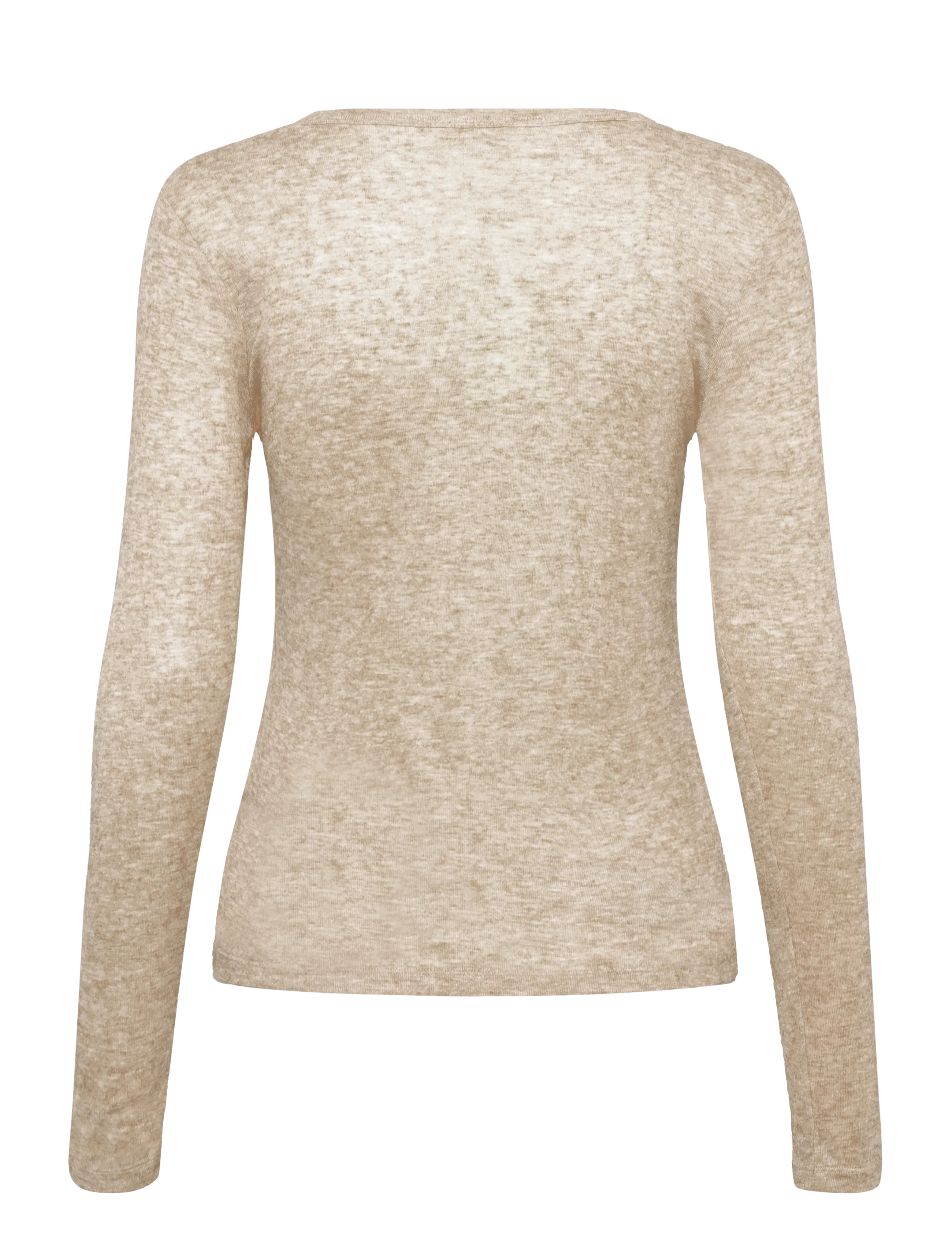 Esme Studios - ESEllia LS Top - long-sleeved tops - wood ash mÉlange - 2