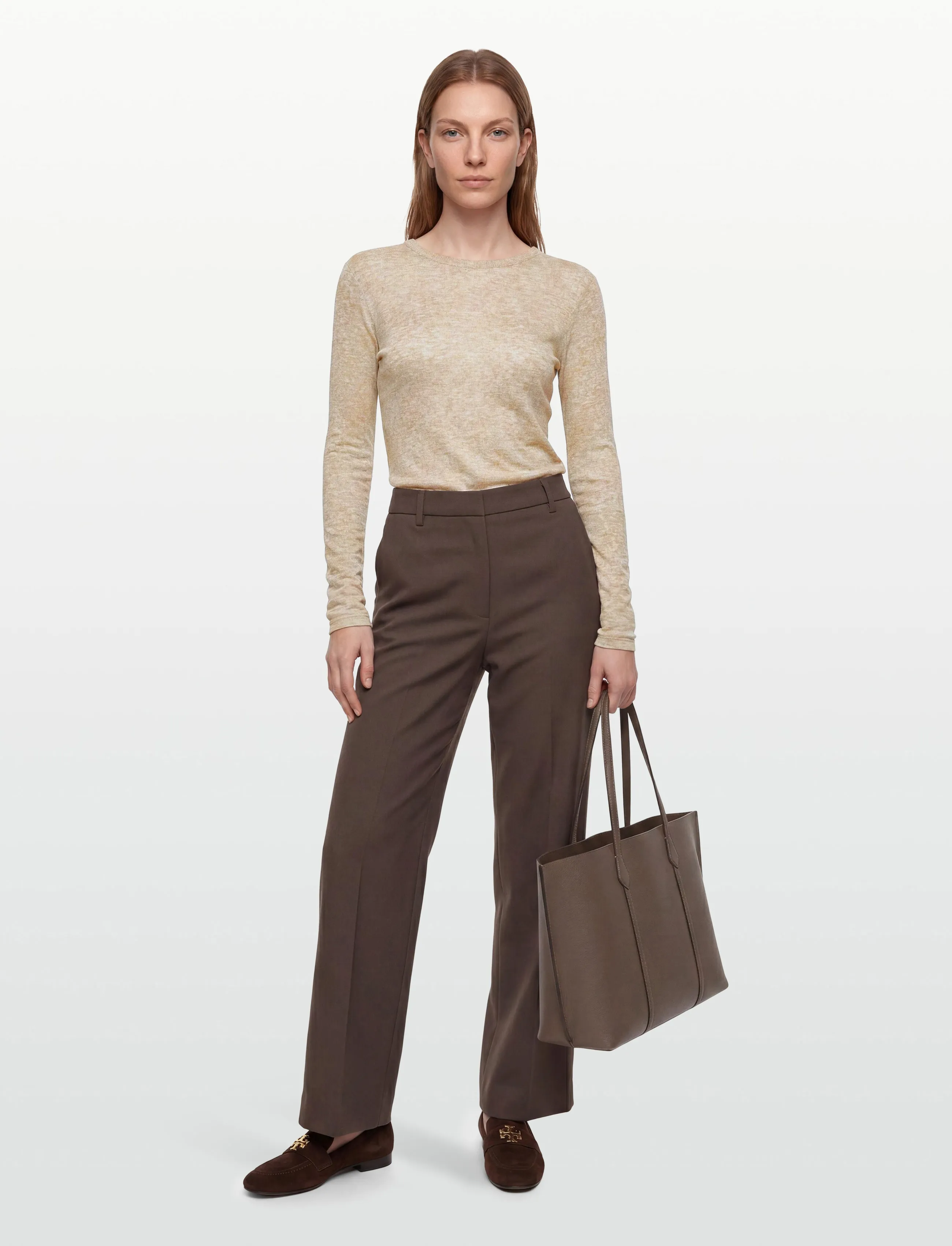 Esme Studios - ESEllia LS Top - long-sleeved tops - wood ash mÉlange - 0