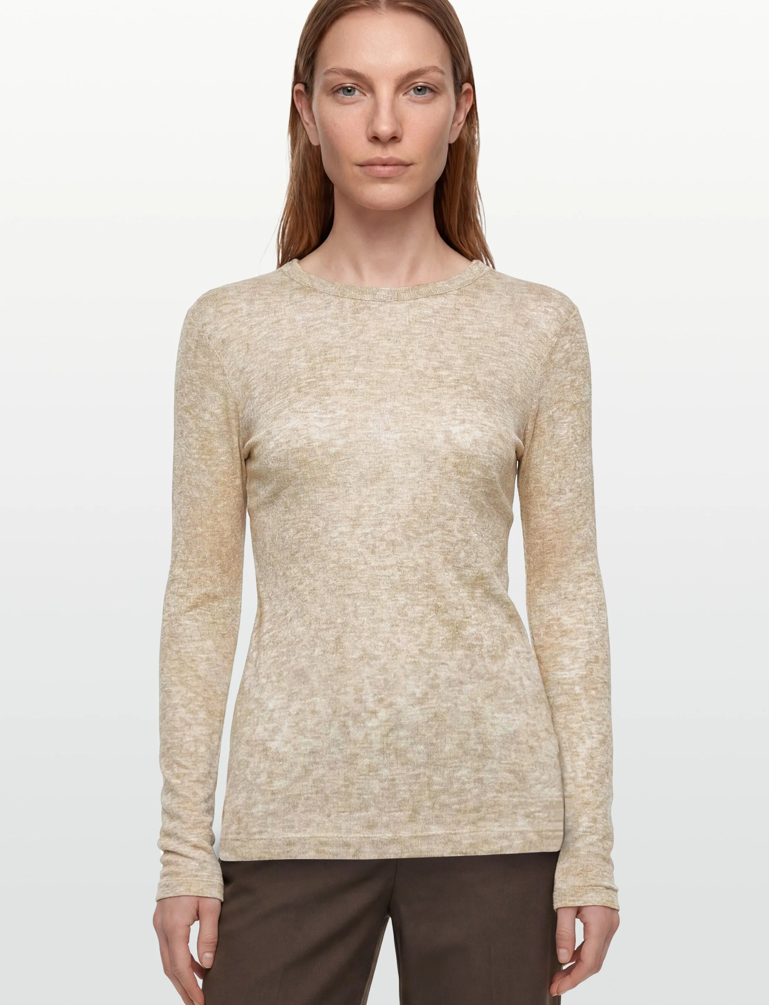 Esme Studios - ESEllia LS Top - long-sleeved tops - wood ash mÉlange - 3