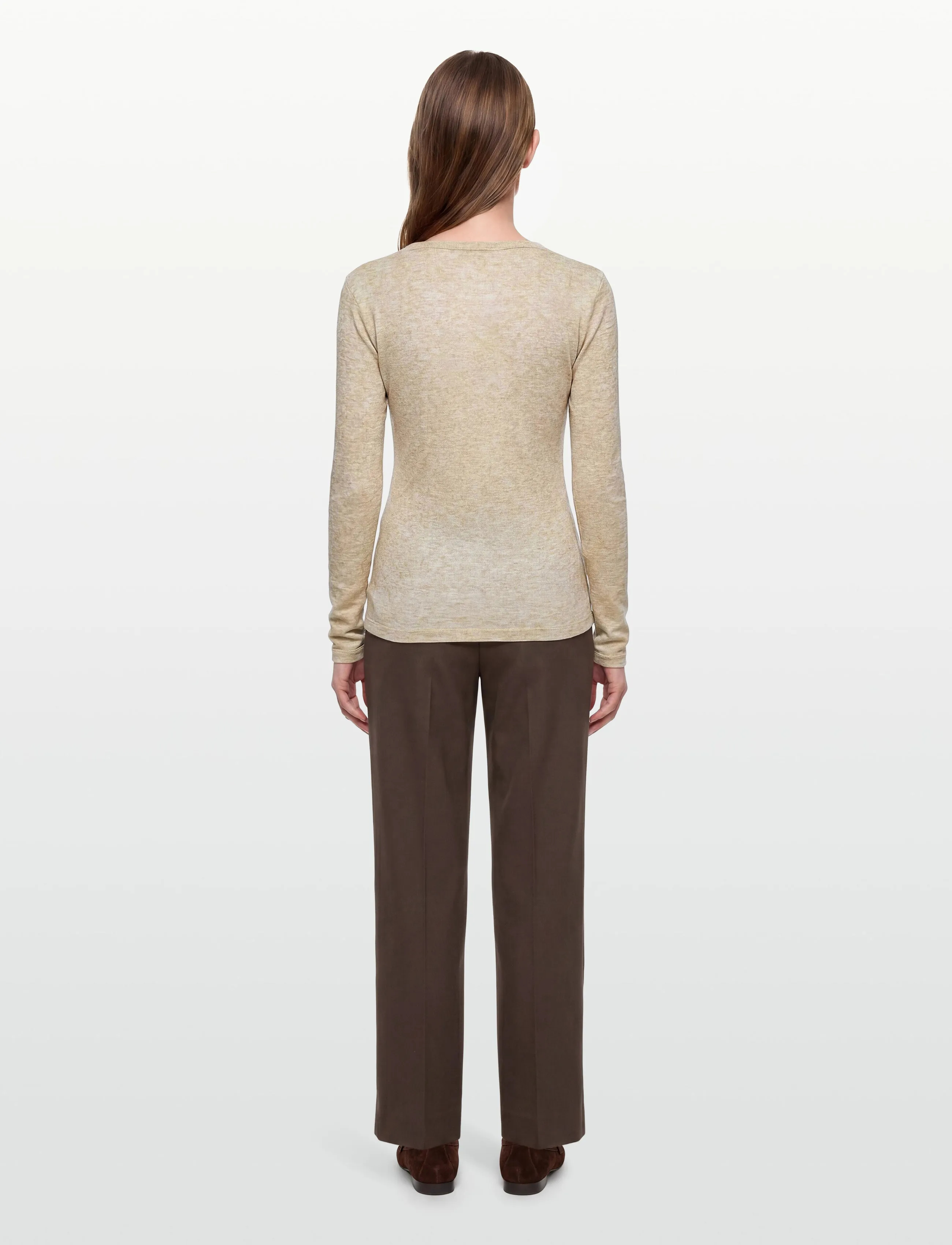 Esme Studios - ESEllia LS Top - long-sleeved tops - wood ash mÉlange - 4