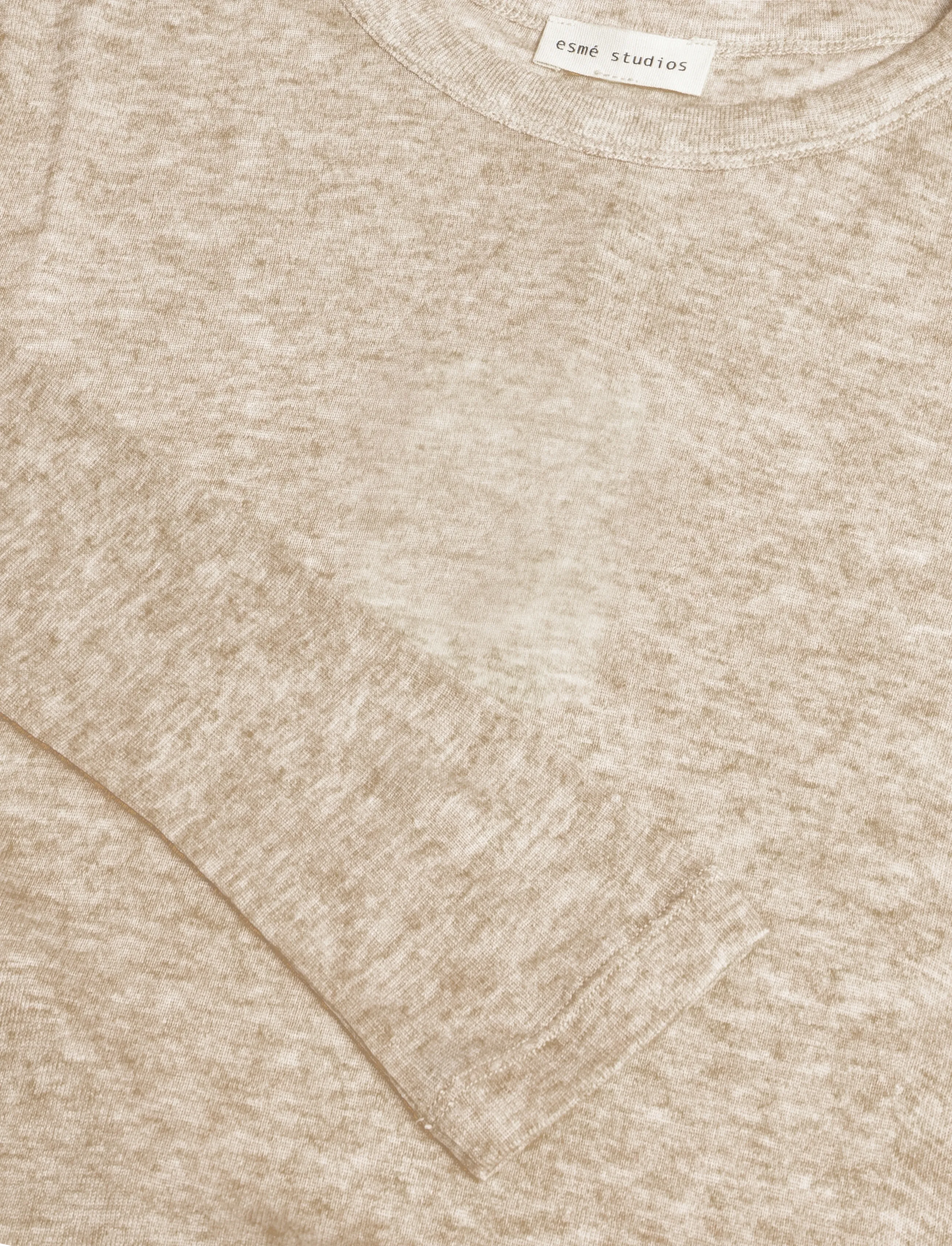 Esme Studios - ESEllia LS Top - long-sleeved tops - wood ash mÉlange - 5