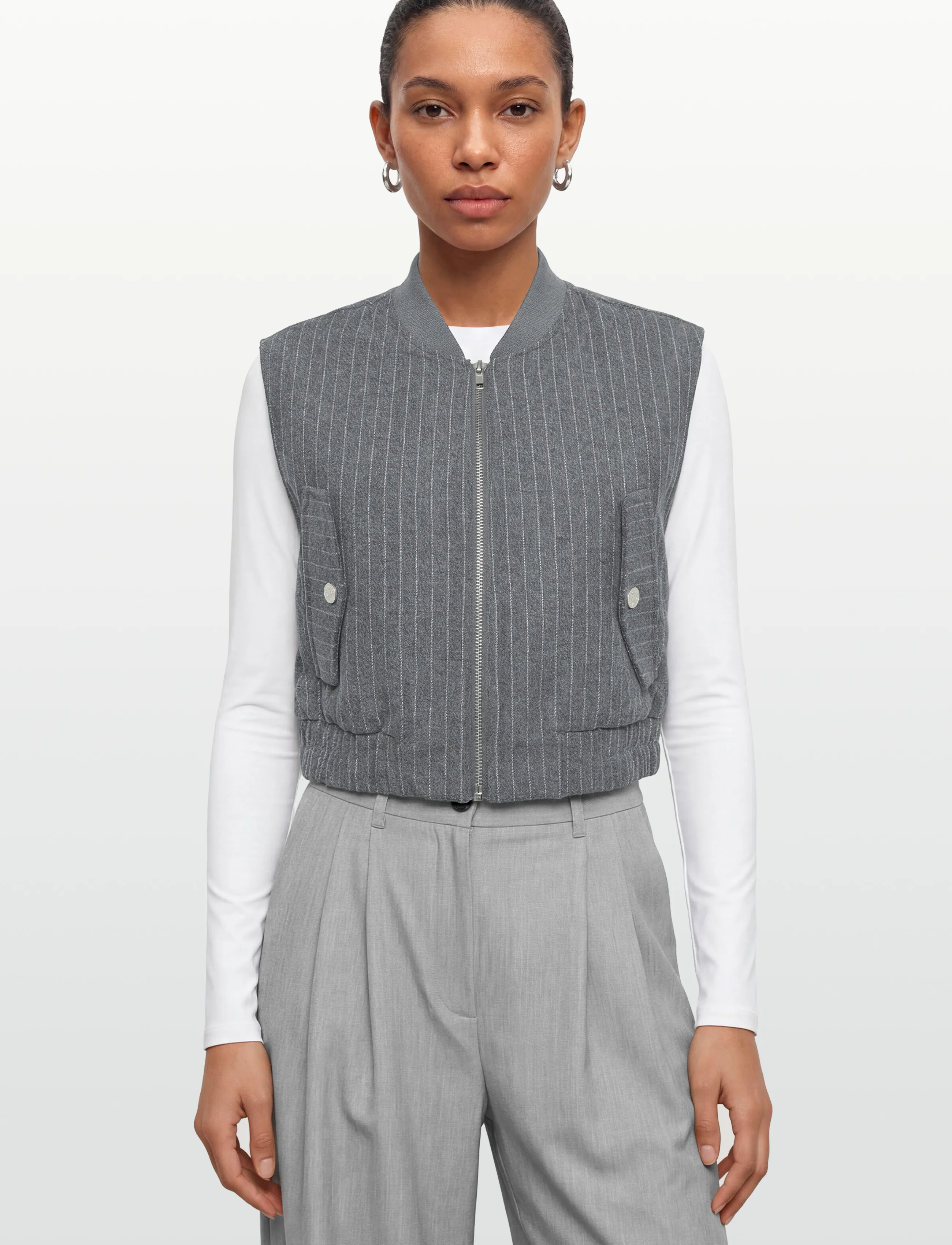 Esme Studios - ESHera Wool Vest GRS - outerwear - gray melange - 3