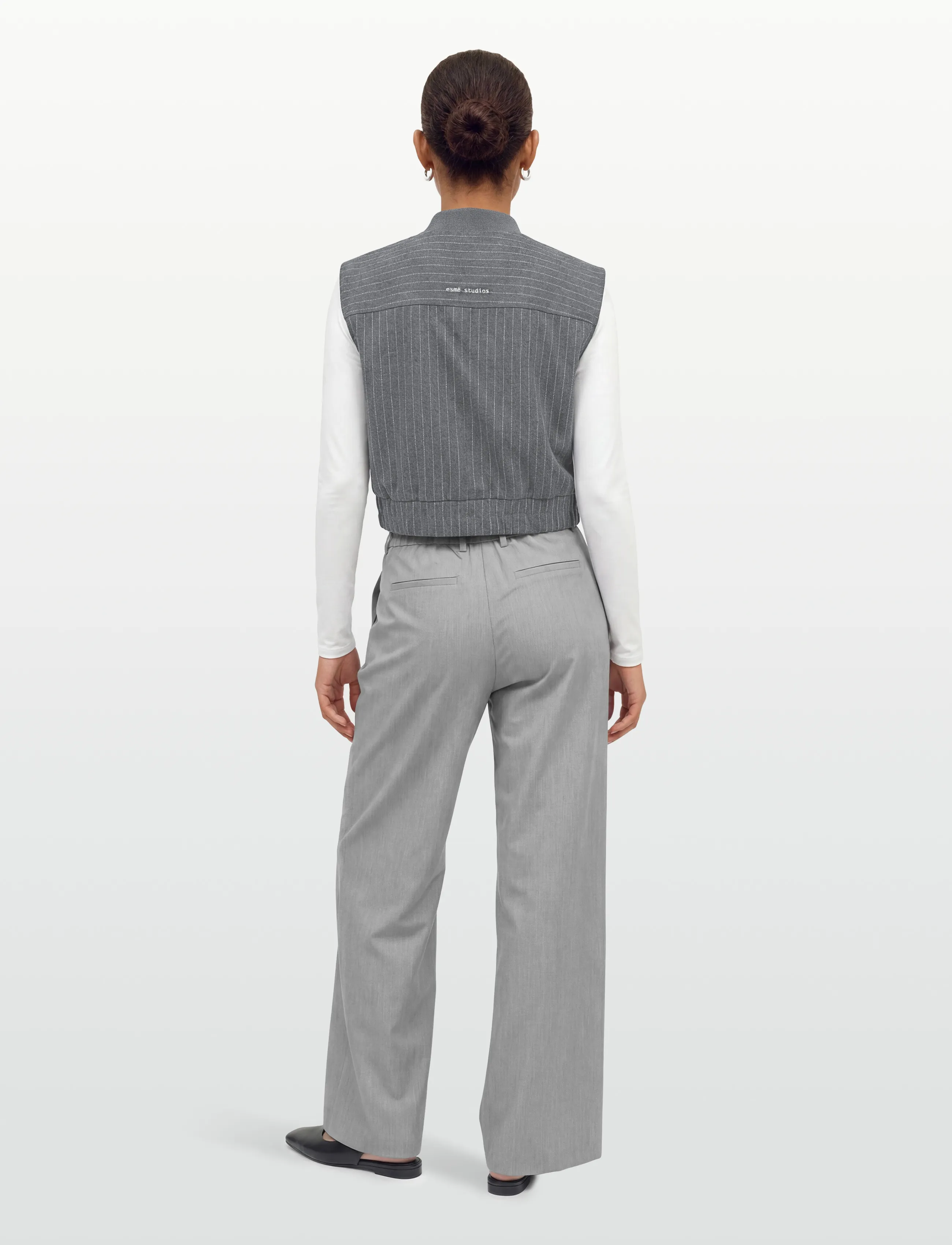 Esme Studios - ESHera Wool Vest GRS - outerwear - gray melange - 4