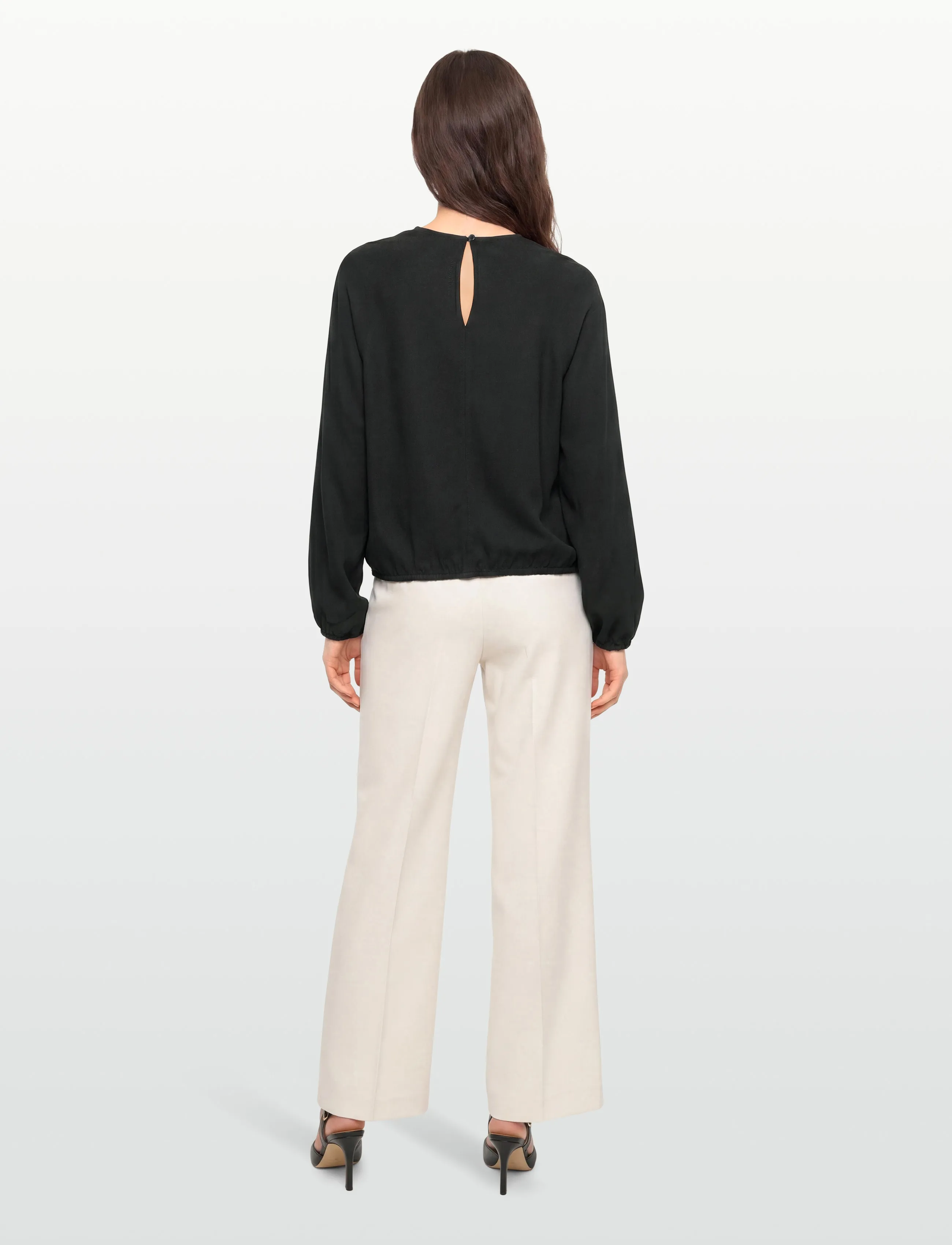 Esme Studios - ESLova Blouse - langärmlige blusen - black - 4