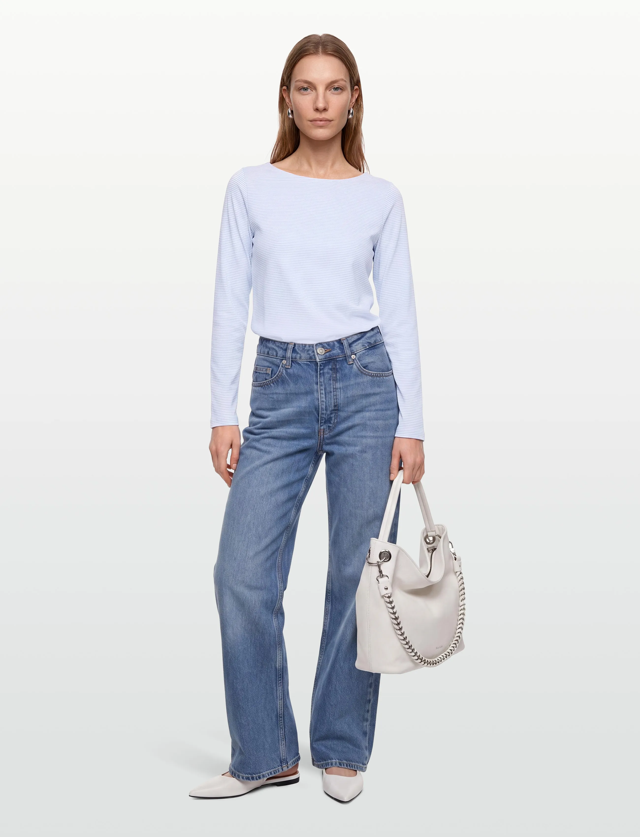 Esme Studios - ESJenna LS Blouse GOTS - long-sleeved blouses - kentucky blue - 0