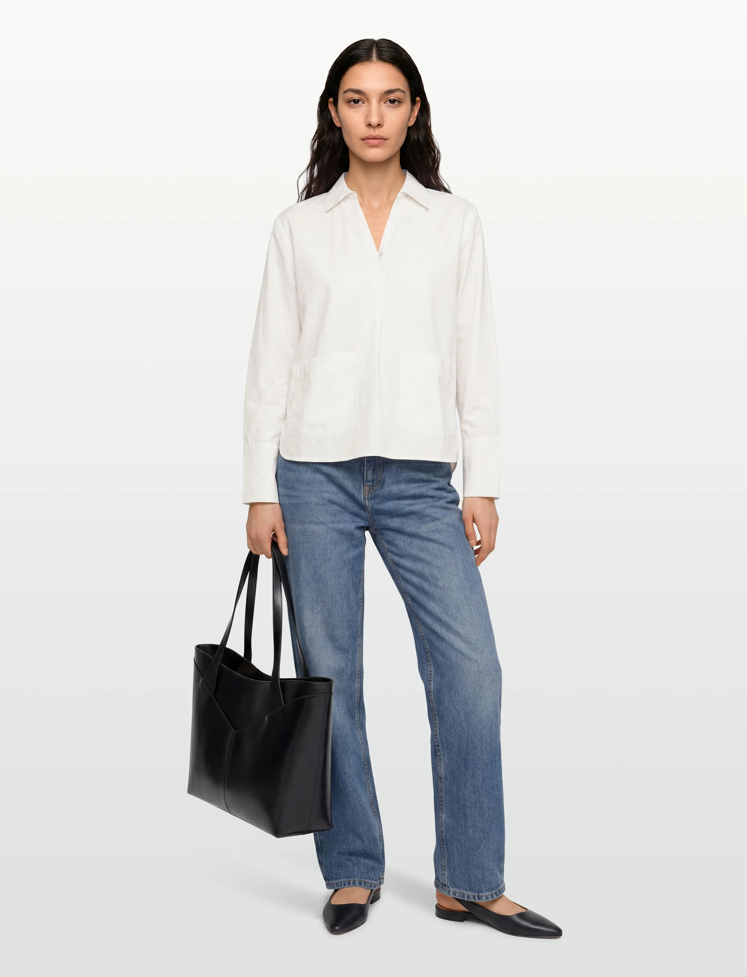 Esme Studios - ESVivien Blouse - langærmede bluser - snow white - 0