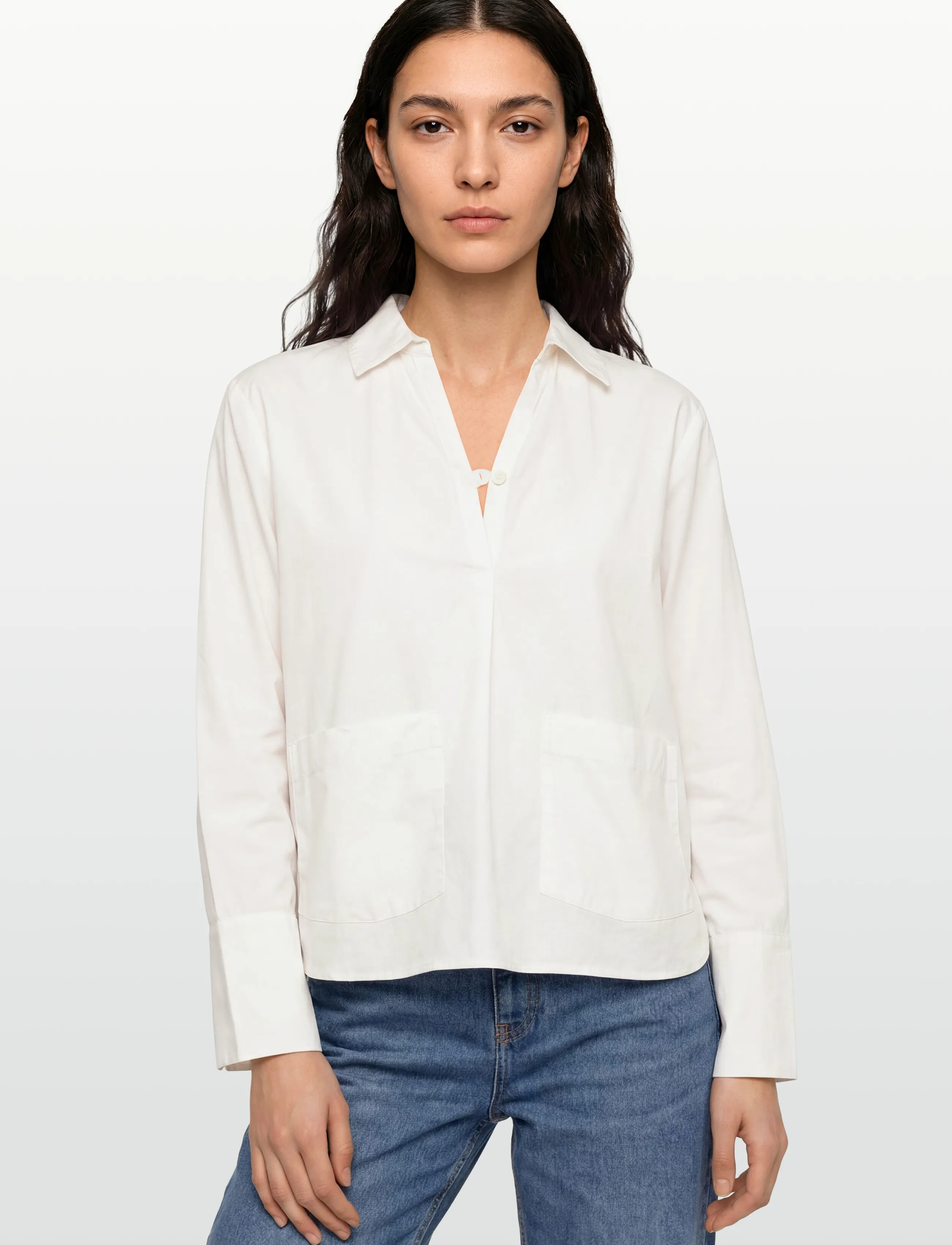 Esme Studios - ESVivien Blouse - langærmede bluser - snow white - 3