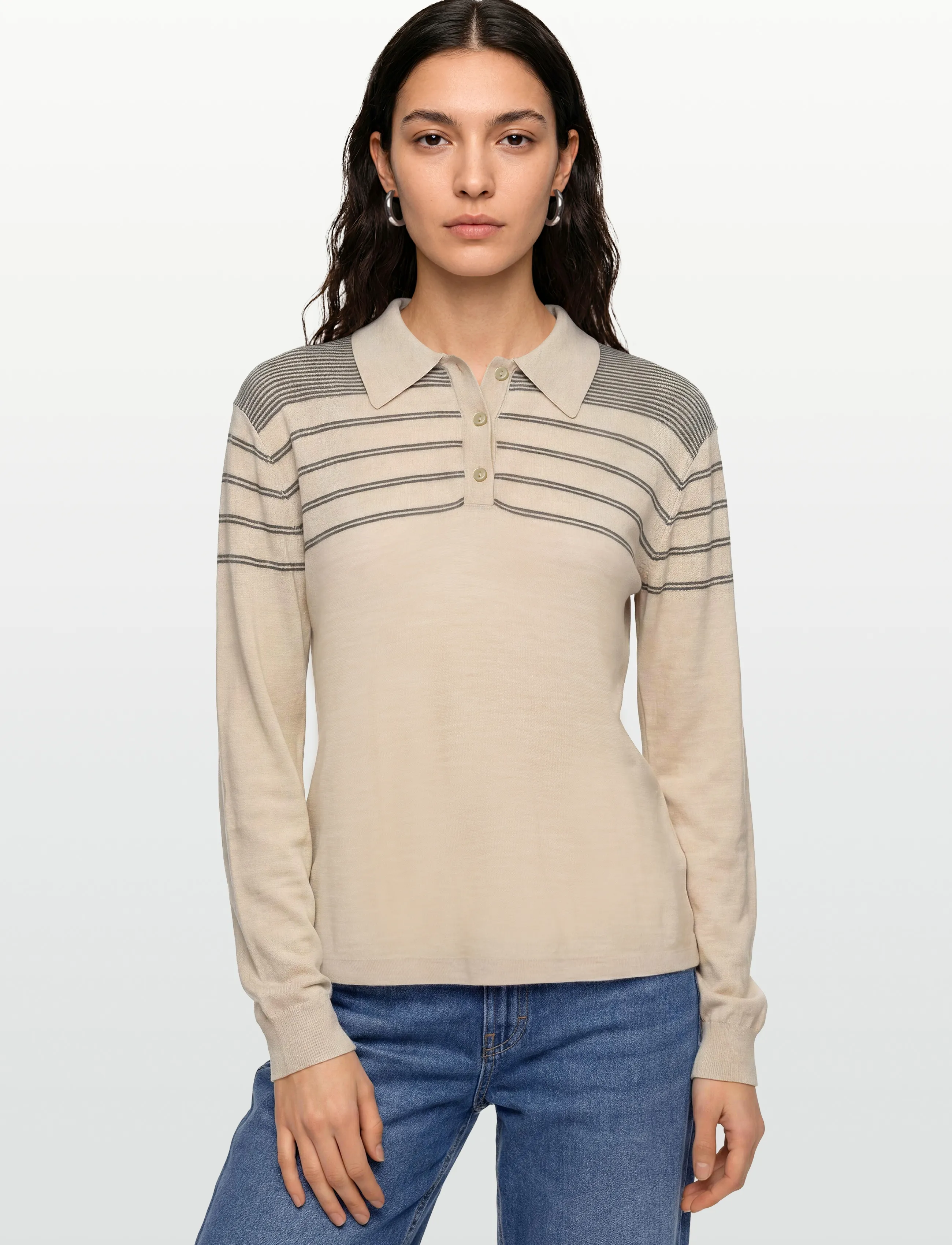 Esme Studios - ESJill Knit Polo - sheer bliss - 3