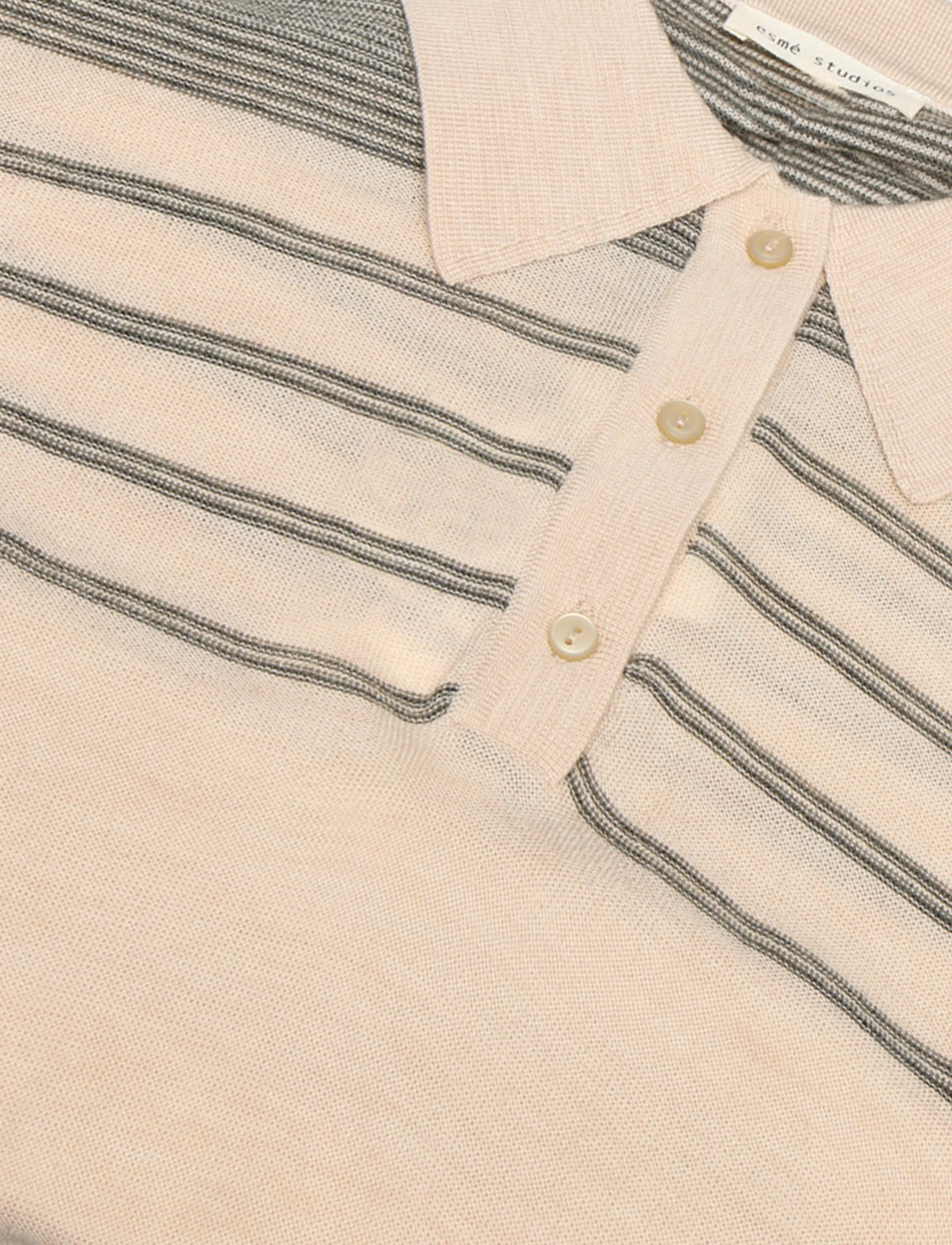 Esme Studios - ESJill Knit Polo - sheer bliss - 5