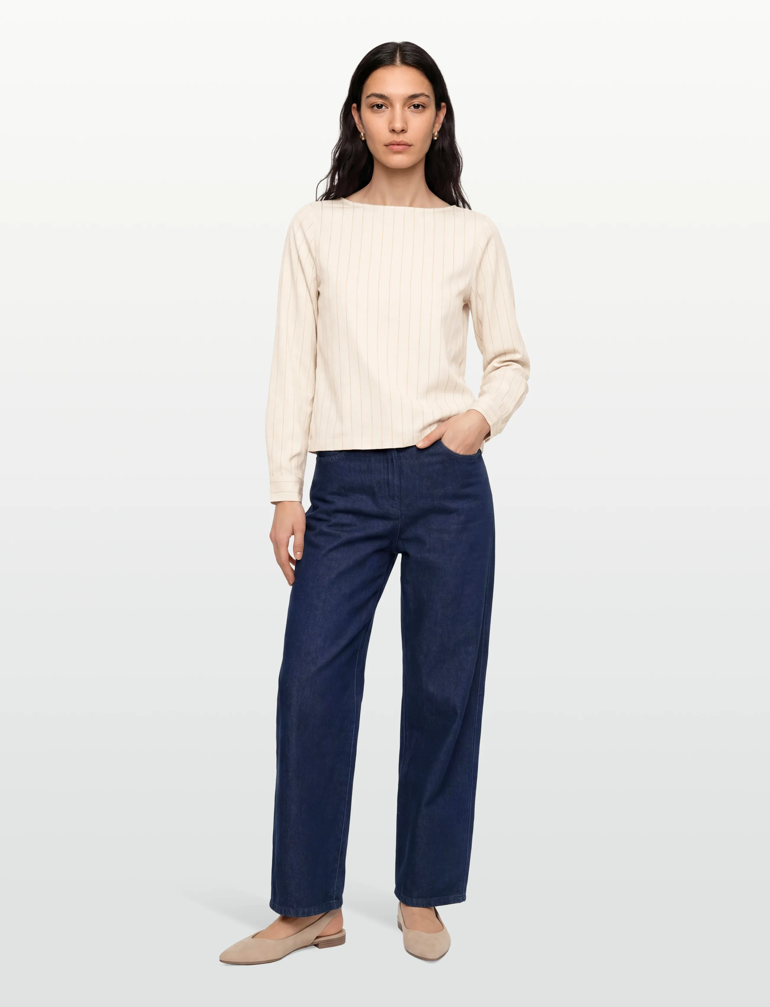 Esme Studios - ESMalika Boatneck Blouse - langærmede bluser - perfectly pale - 0