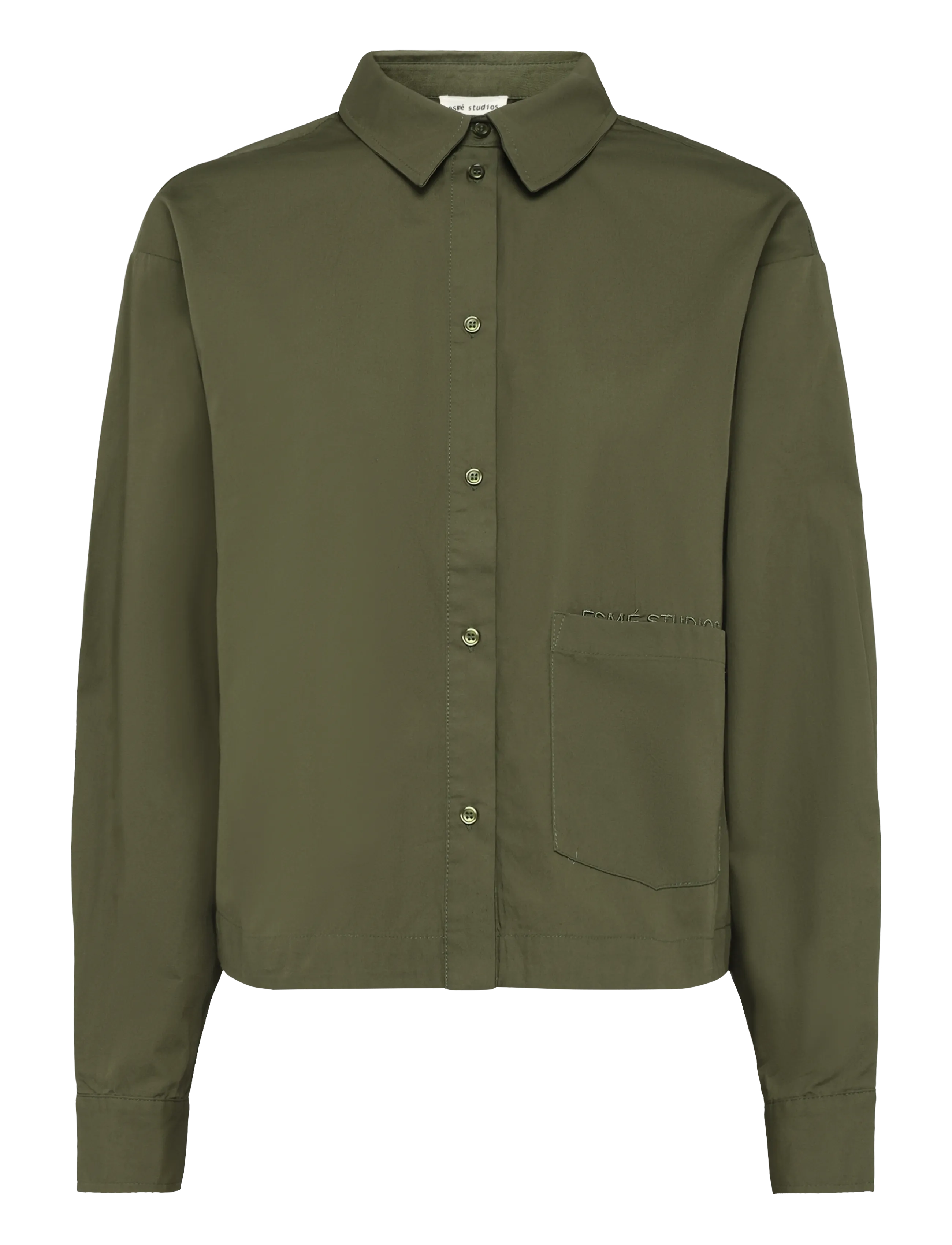 Esme Studios ESAmira Cropped Shirt - Crop Tops - WINTER MOSS / khaki/green