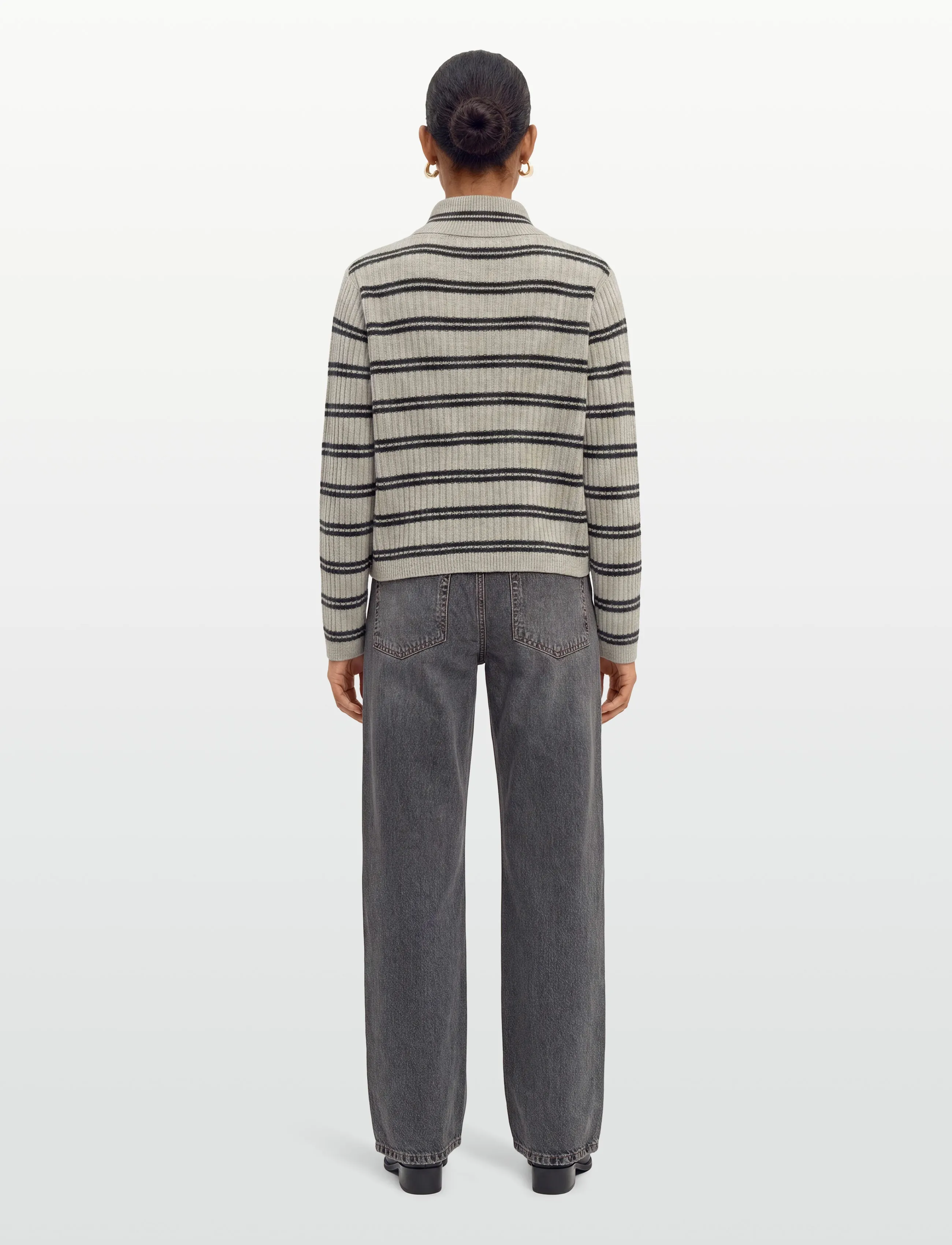 Esme Studios - ESFiro Roll Neck Knit - coltruien - pure cashmere stripe - 4