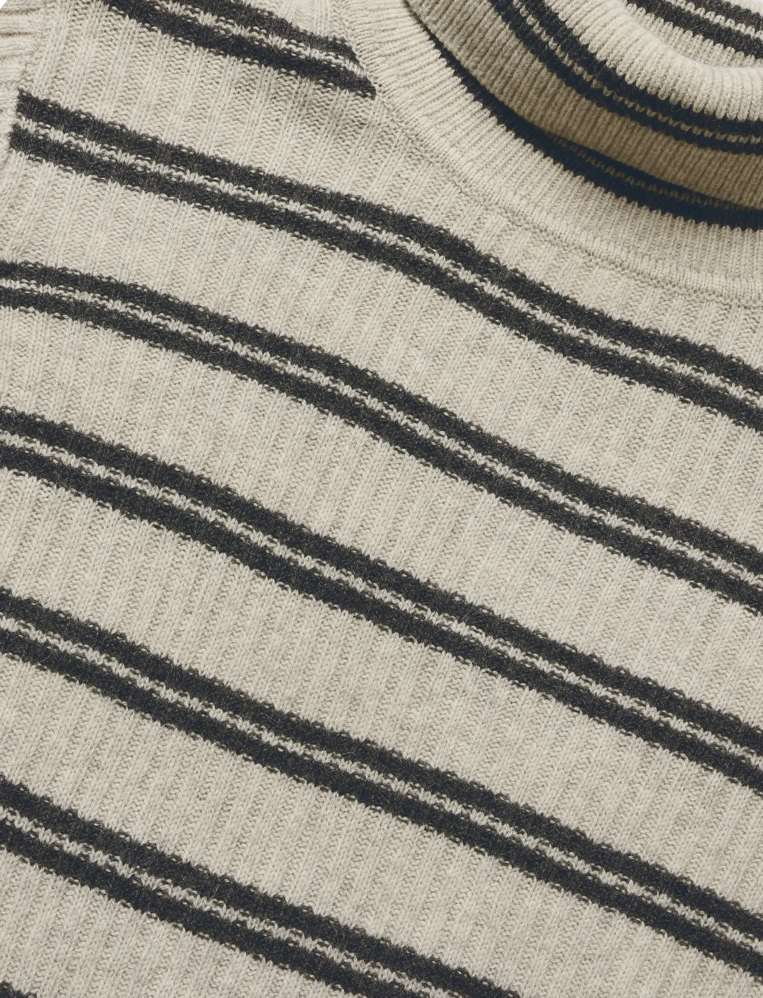 Esme Studios - ESFiro Roll Neck Knit - turtleneck - pure cashmere stripe - 2