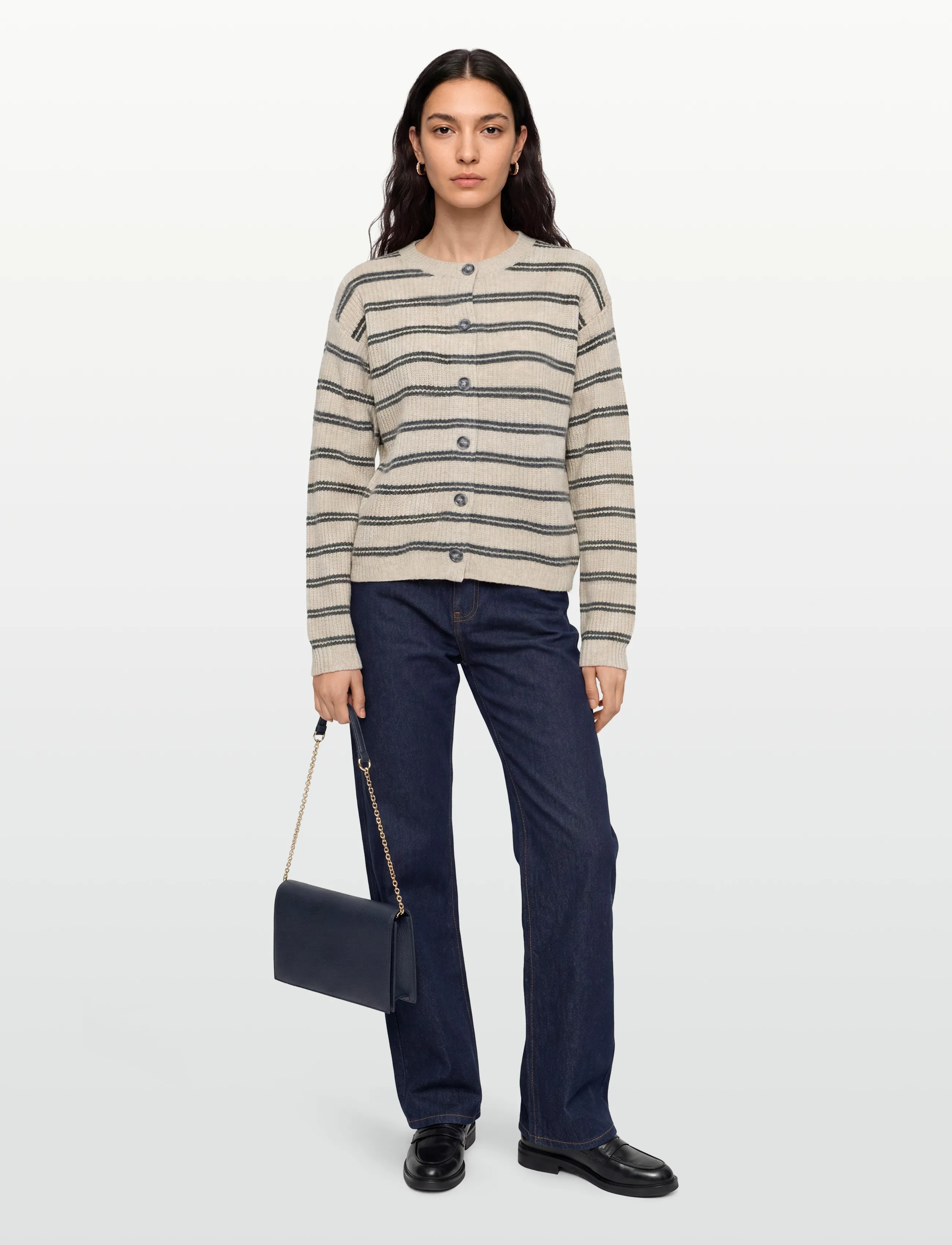 Esme Studios - ESFiro Cardigan - cardigans - pure cashmere stripe - 0