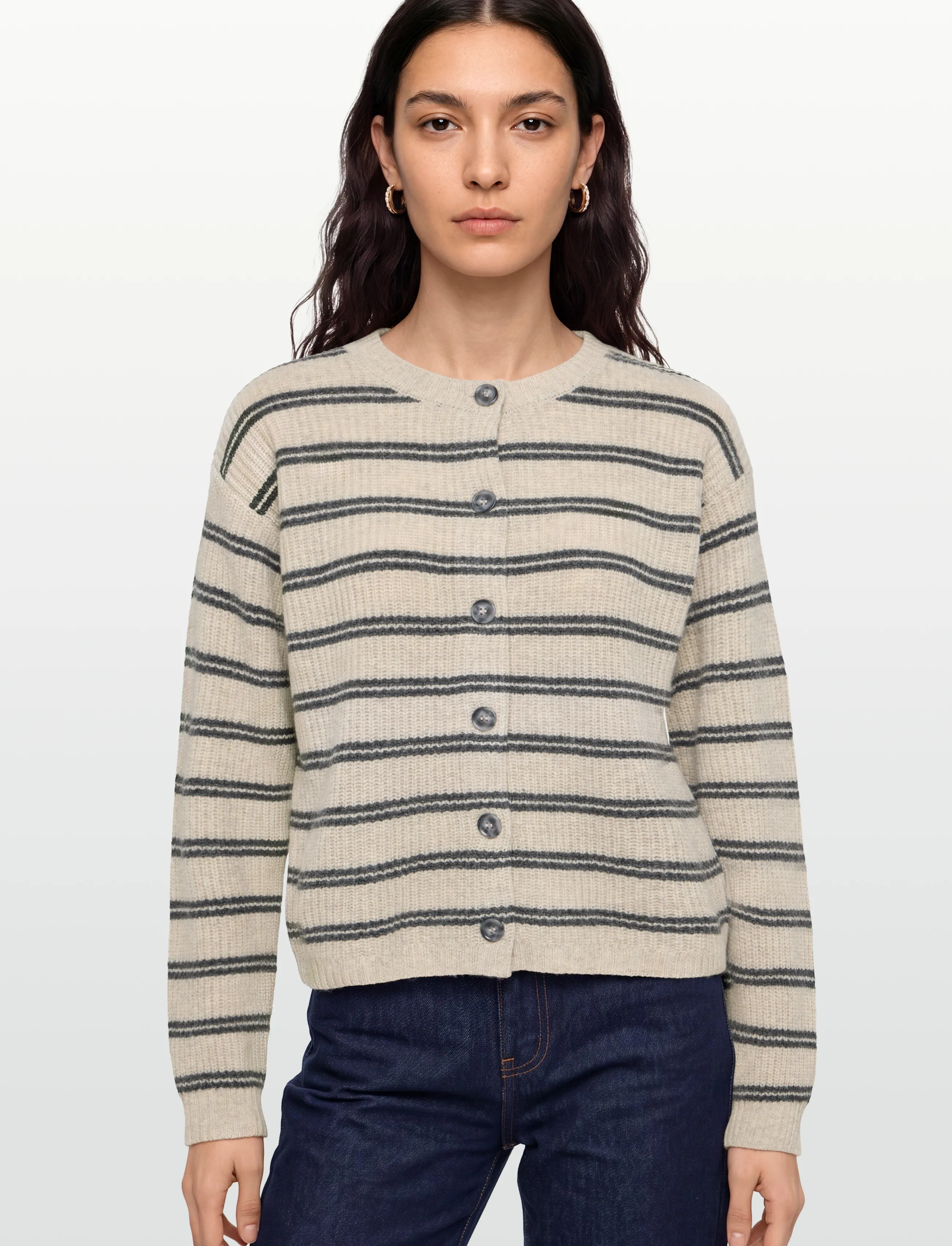 Esme Studios - ESFiro Cardigan - cardigans - pure cashmere stripe - 3
