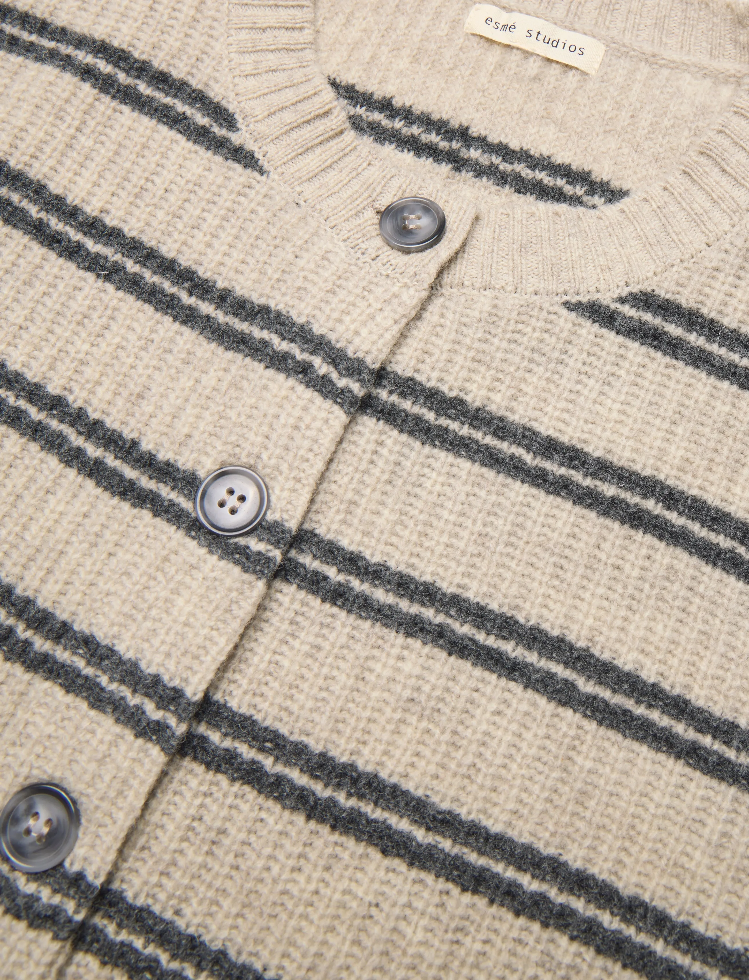 Esme Studios - ESFiro Cardigan - pure cashmere stripe - 2