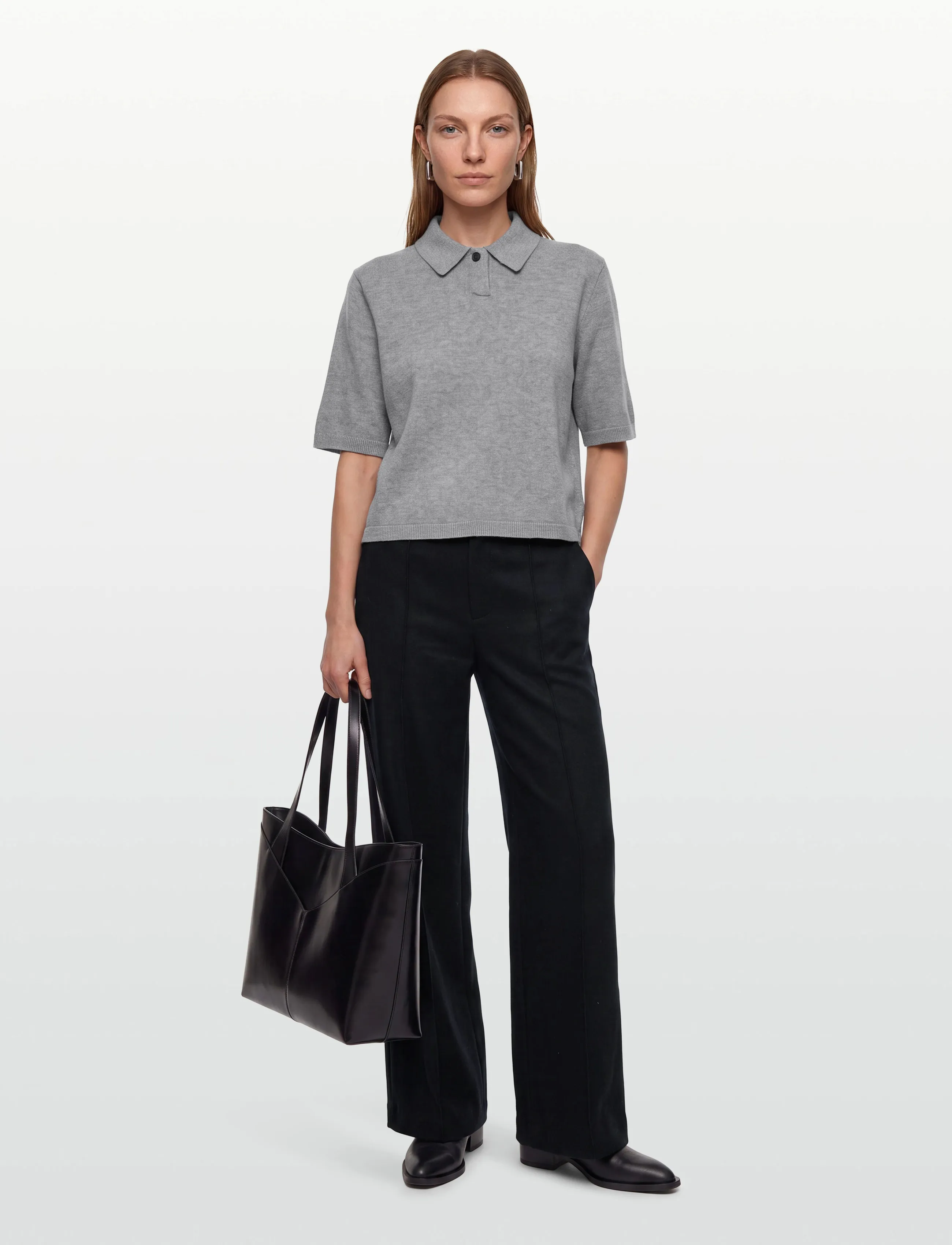Esme Studios - ESBecca Wool Pants GRS - bukser med brede ben - dark sapphire - 0