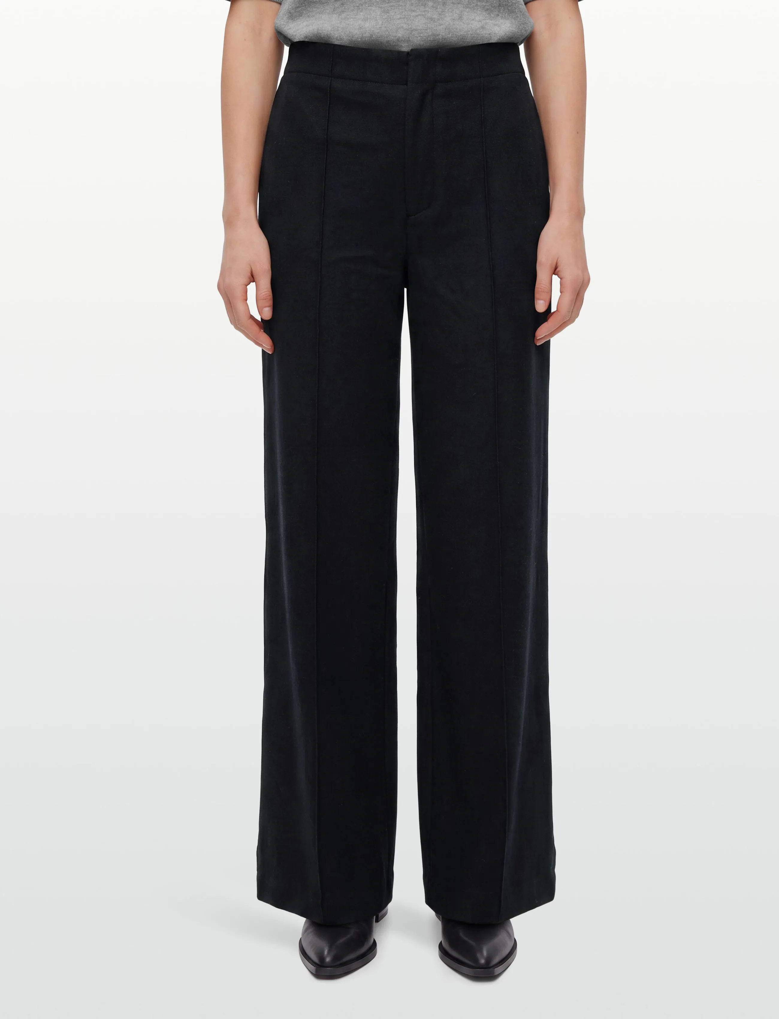 Esme Studios - ESBecca Wool Pants GRS - bukser med brede ben - dark sapphire - 3