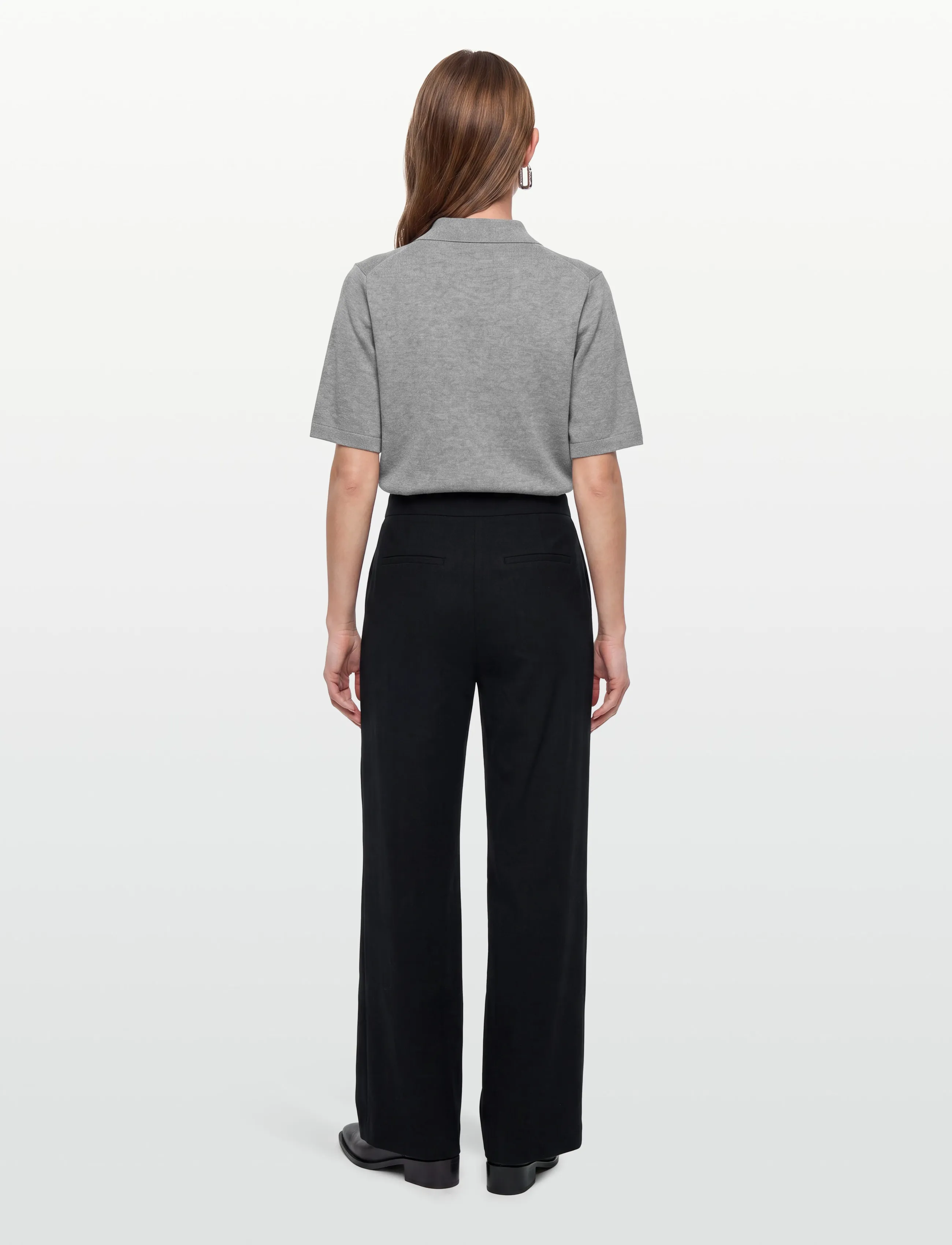 Esme Studios - ESBecca Wool Pants GRS - bukser med brede ben - dark sapphire - 4