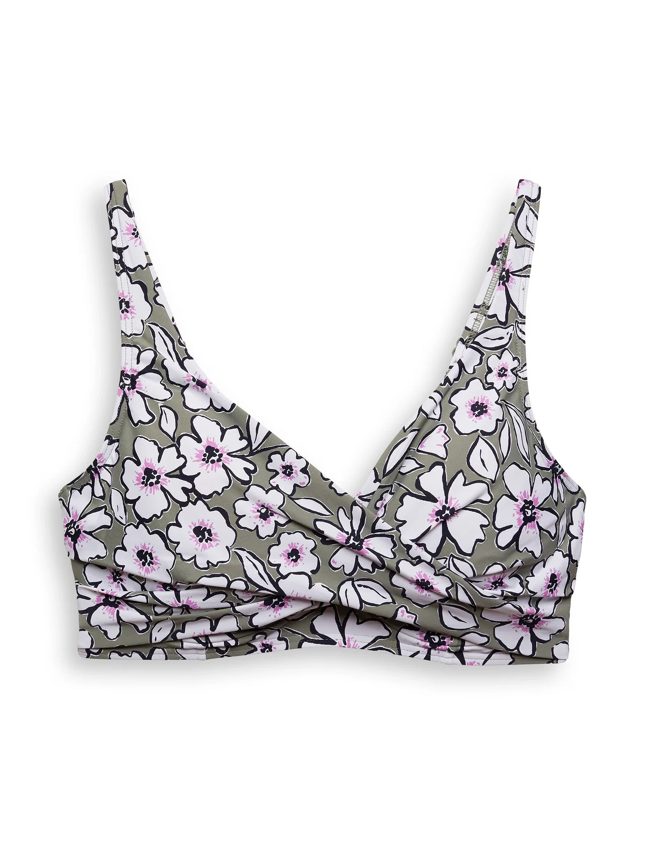 Esprit Bodywear Women - Made of recycled material: larger cup top with a floral - bikini-oberteile mit bügel - light khaki 3 - 0