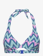 Esprit Bodywear Women - Made of recycled material: patterned halterneck top - wired bikinitops - bright blue 3 - 0