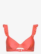 Women Beach Tops with wire underwire - CORAL