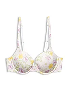 Made of recycled material: underwire bra with a floral print - OFF WHITE 3